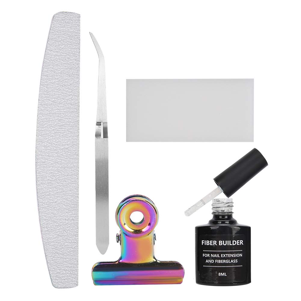 Professional Manicure Pedicure Set - 12-Piece Nail Care Kit with Buffers, Files, Non-Woven Silk Fiberglass Extensions, Tweezers & Shaped Clips for Gel Nail Art | Perfect for Home Salon, Travel & Gift Giving