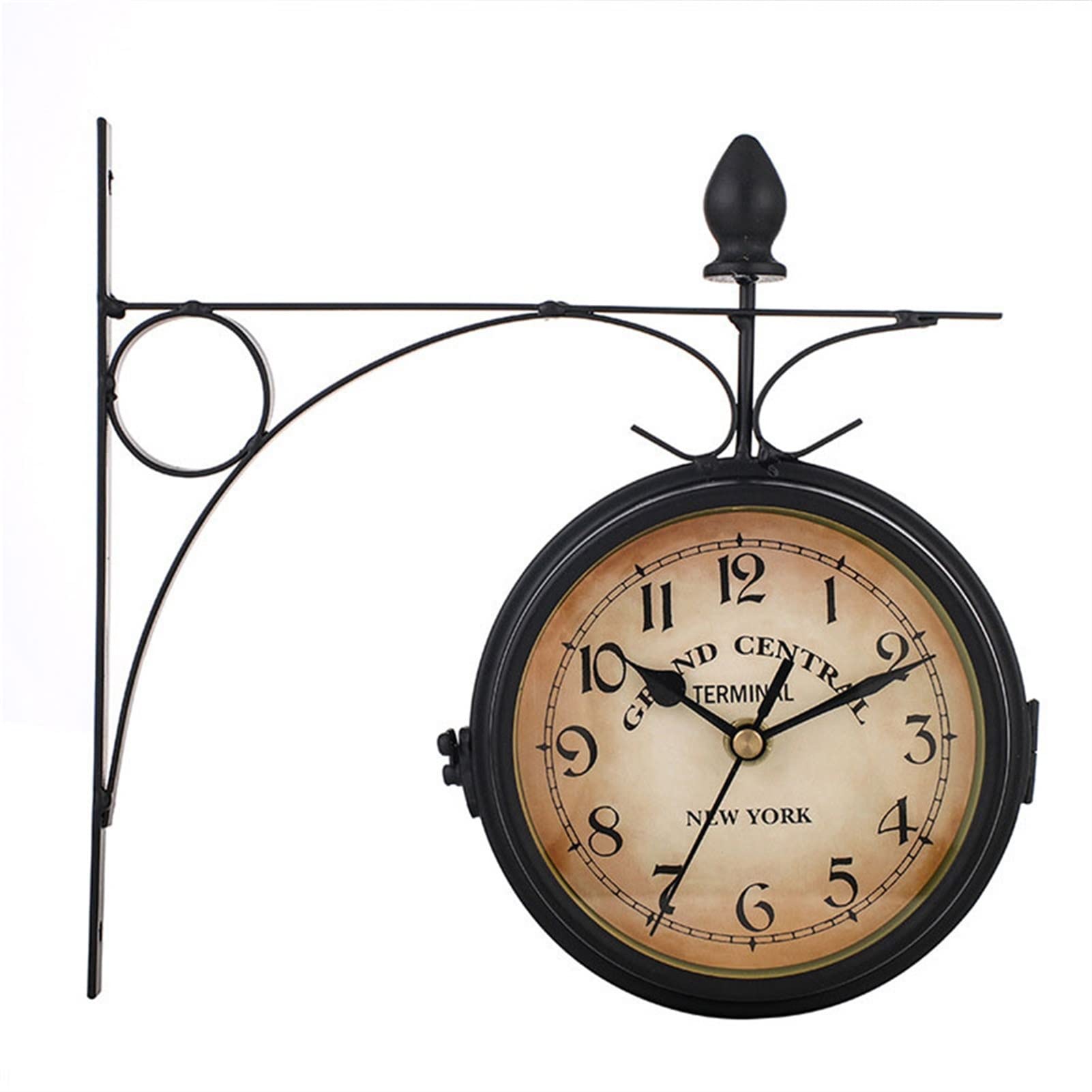 Vintage Double Sided Wall Clock - Outdoor Garden Decor for Patio & Yard