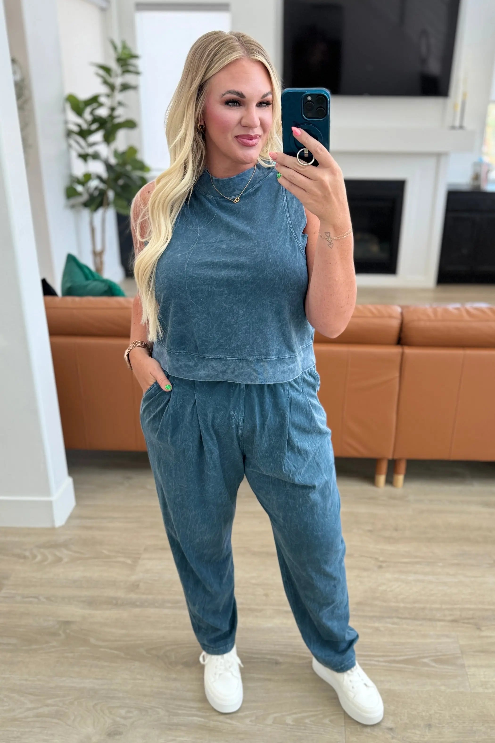 Limber Up Tapered Leg Joggers for Women - Slate Blue Stretchy Comfortable Lounge Pants - Perfect for Yoga, Running & Casual Wear