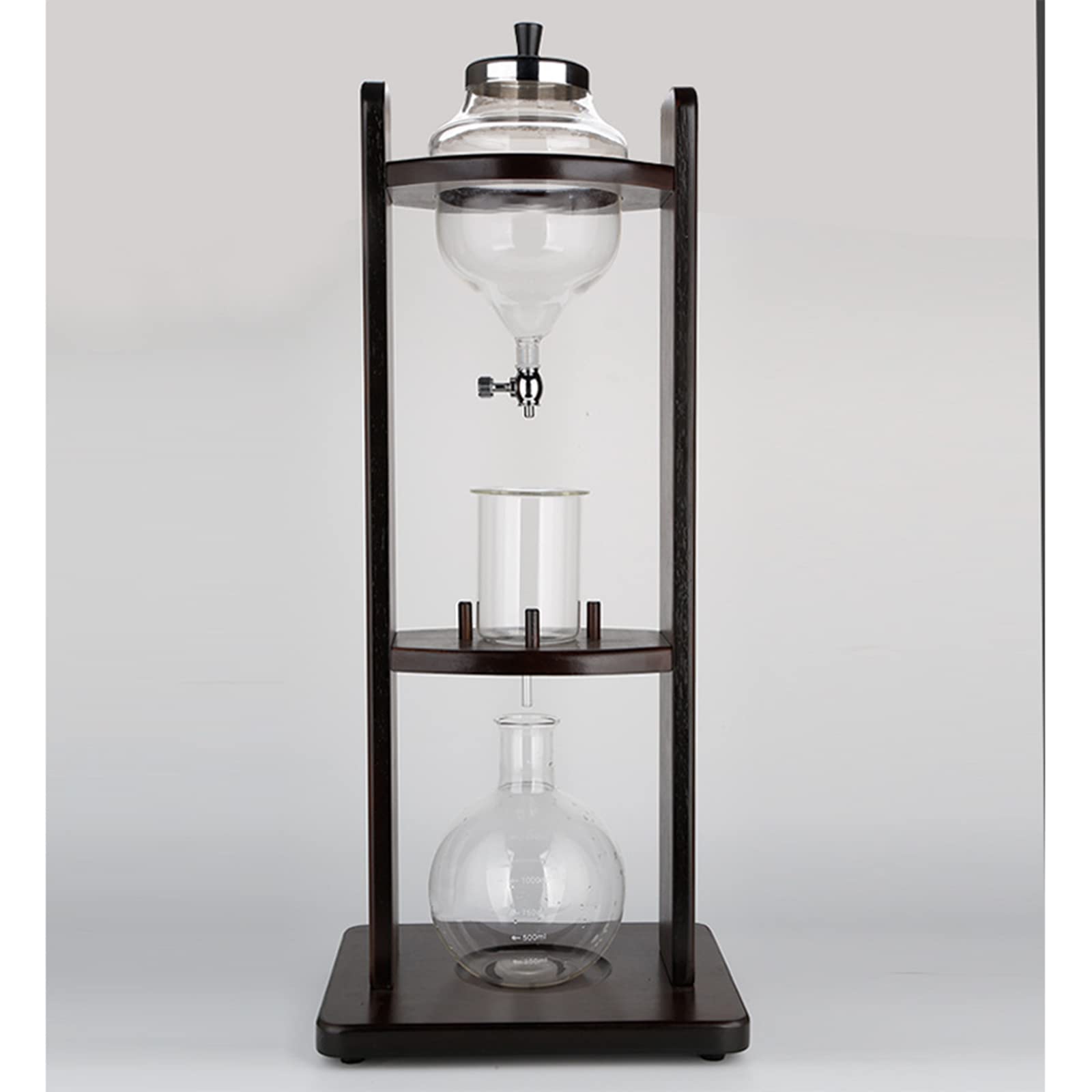Premium Manual Ice Drip Coffee Maker - Portable Cold Brew & Espresso Machine with Built-in Grinder - White | Perfect for Camping, Office & Home Barista Use