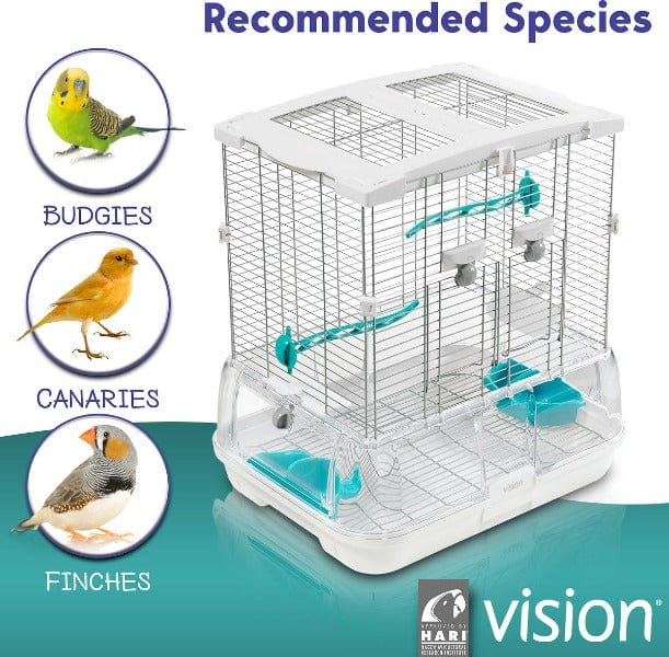 Hari Vision S01 Small Bird Cage - Portable & Durable for Parakeets, Finches, Canaries | Perfect for Home, Office, or Travel Use