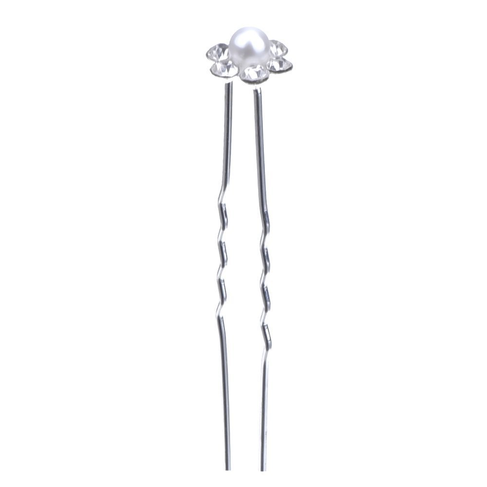 20-Pack White Pearl Hair Clips for Bridal Wedding & Parties
