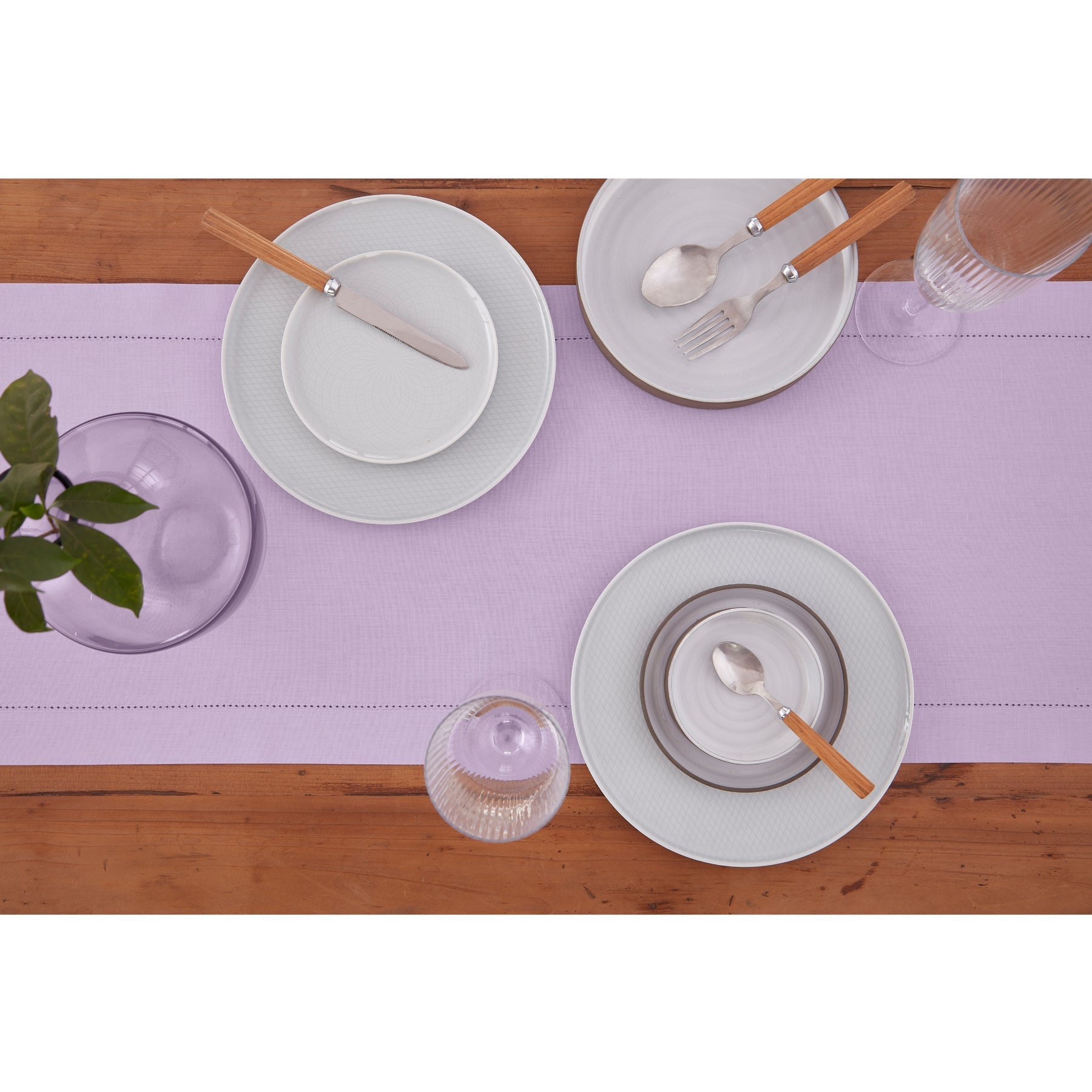 Premium Cotton Linen Hemstitch Table Runner - Elegant Dining Table Decor for Weddings, Parties & Home Decor - 12x72 Inches (White)