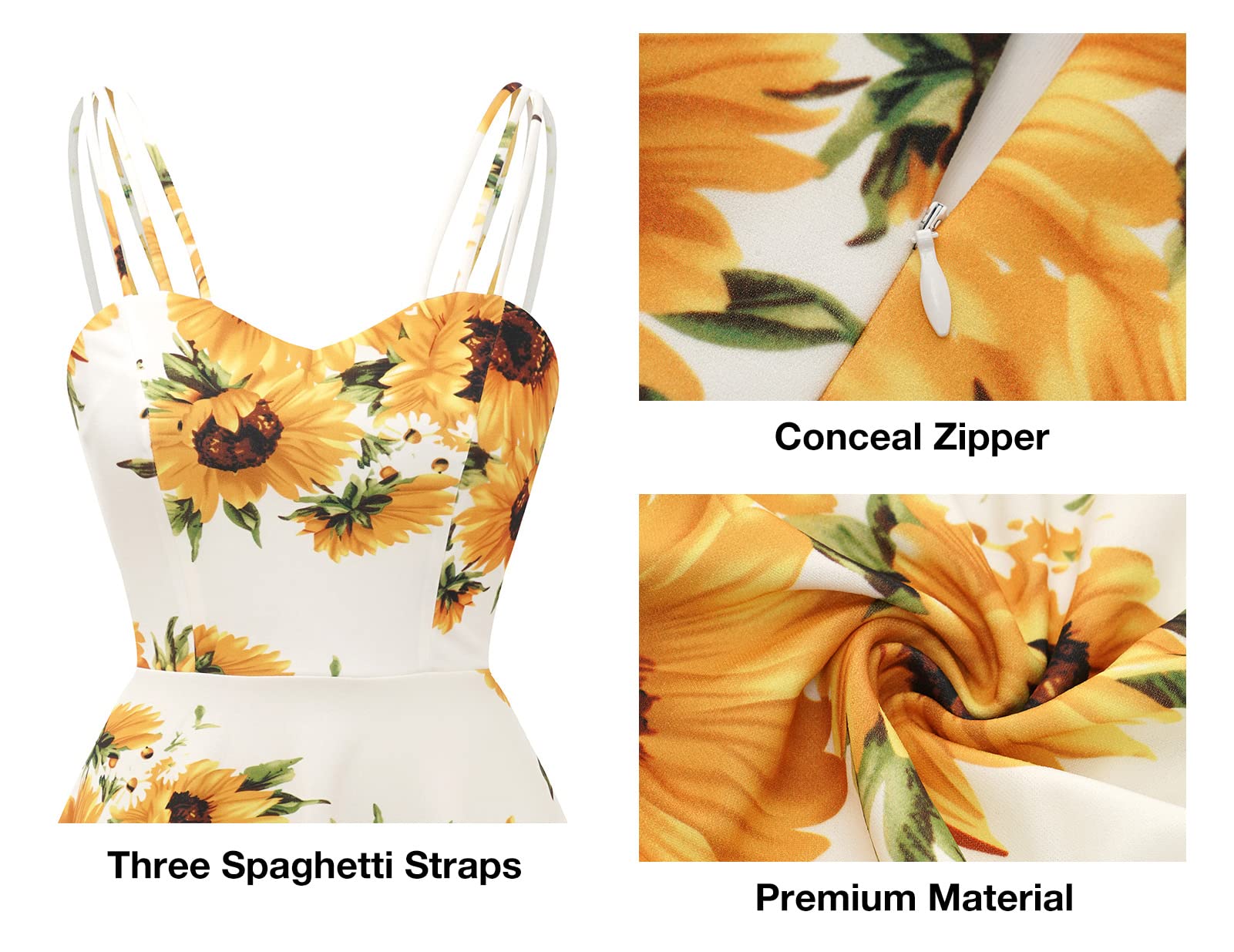 DRESSTELLS Women's Hi-Low Spaghetti Strap Summer Dress - Flowy Flare Cocktail & Wedding Guest Dress for Bridesmaids, Beach Parties & Evening Events
