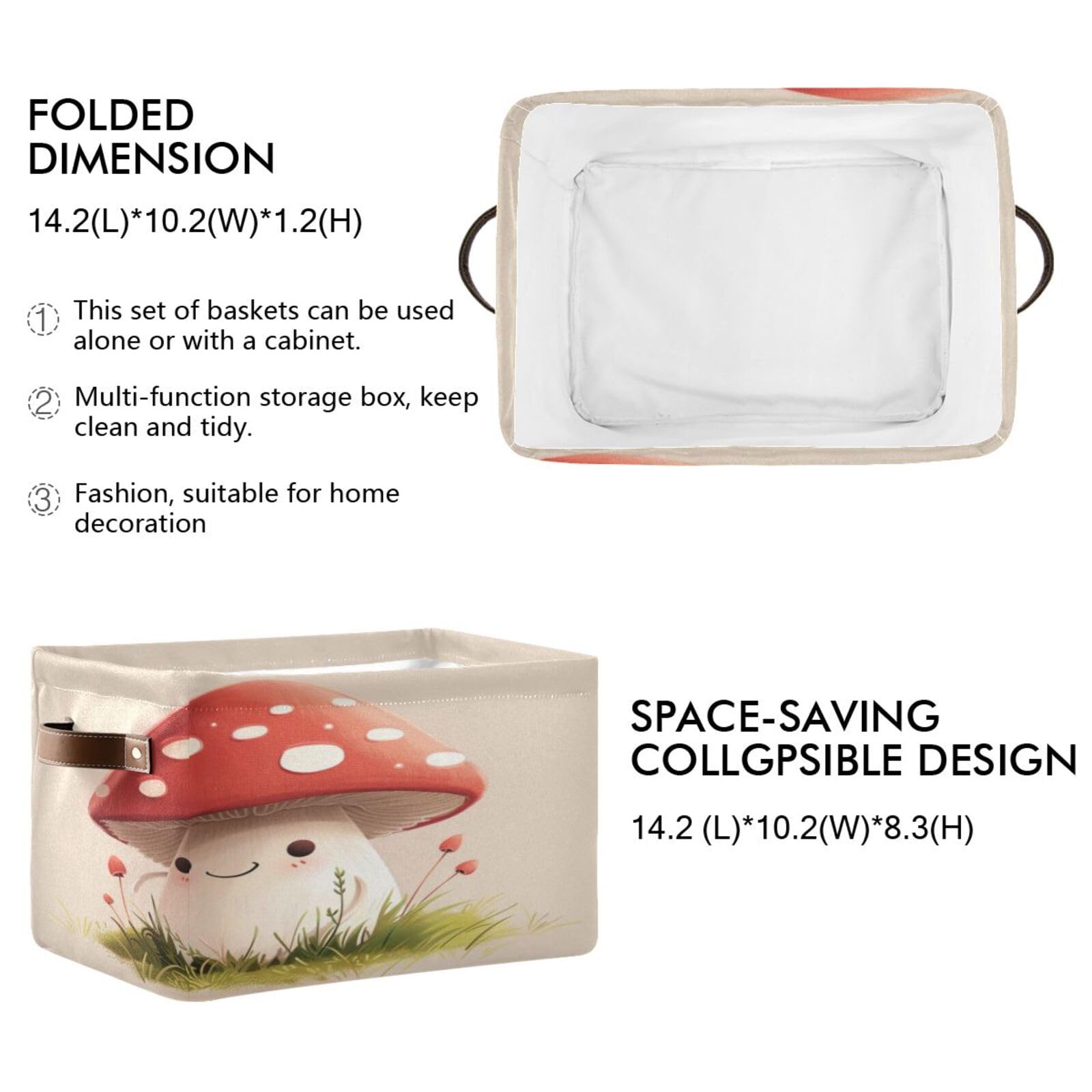 Large Fabric Storage Bins with Handles - Collapsible Organizer for Closet, Shelves & Home | Store Clothes, Toys & More