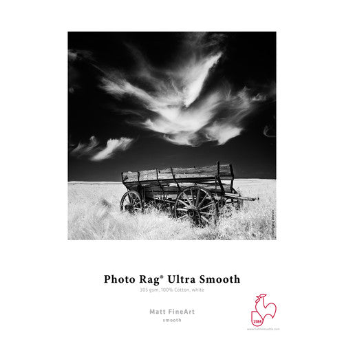 Hahnemuhle Photo Rag Ultra Smooth Matte FineArt Paper Roll - 64 x 39 Inches - Premium Archival Inkjet Paper for Professional Photography & Art Prints - Perfect for Galleries, Exhibitions, and Fine Art Reproduction