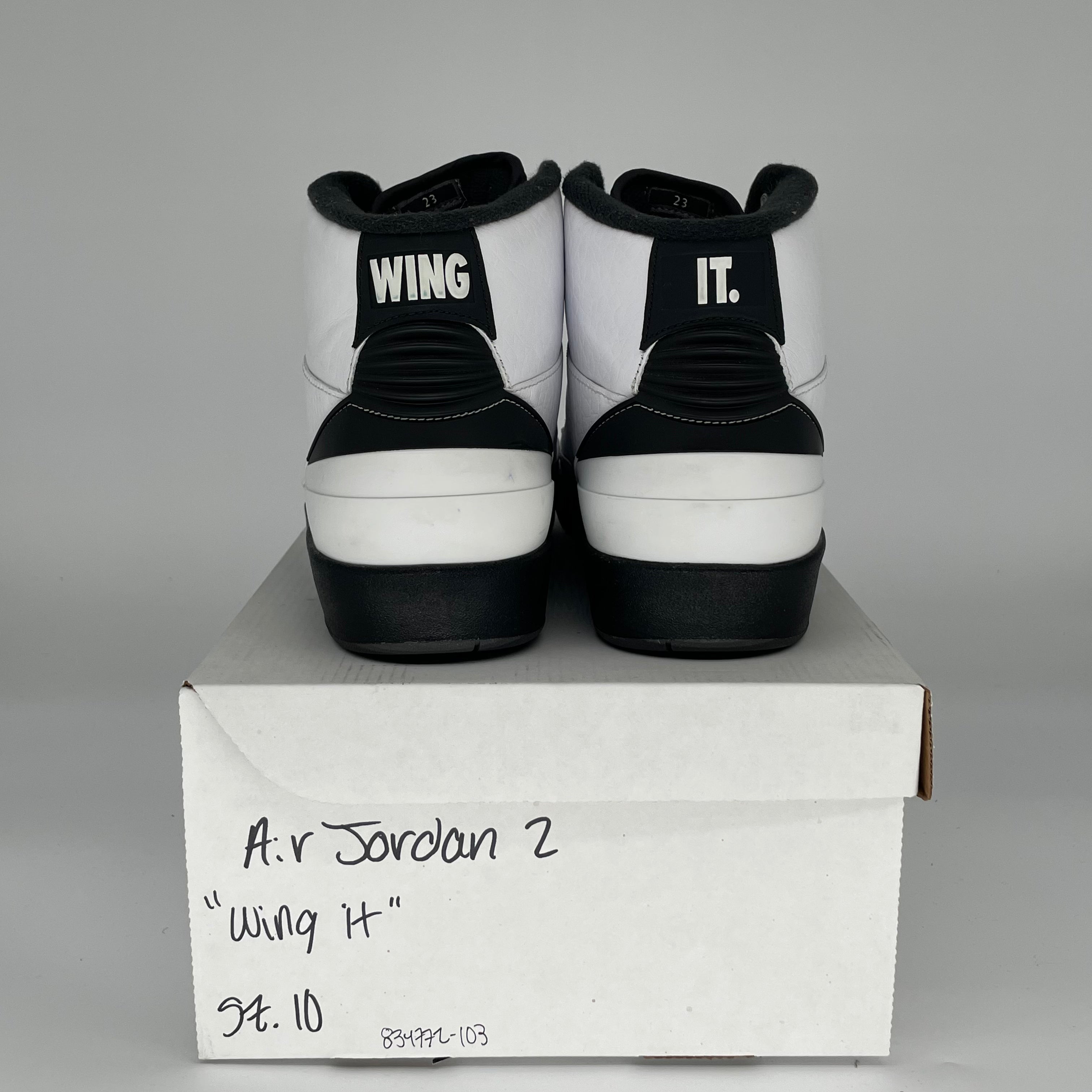 Original Air Jordan 2 Retro 'Wing It' White/Black Size 10 Men's Basketball Shoes 834272-103 - Perfect for Streetwear & Court Performance