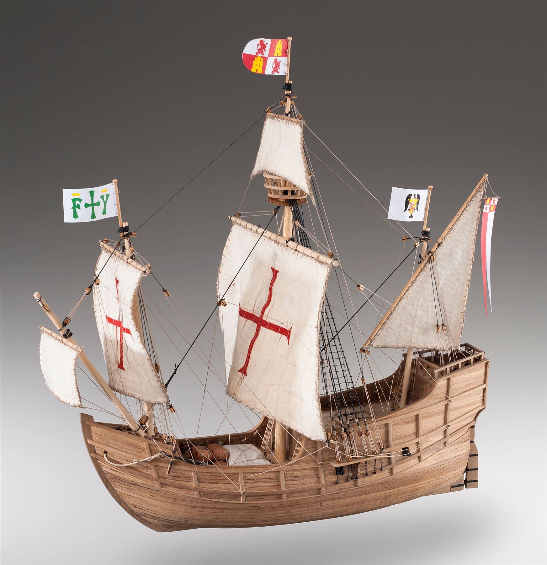 Dusek Santa Maria Wood Model Ship Kit D008 Scale 1:72 - Perfect for Collectors, History Enthusiasts & DIY Hobbyists | Great Gift for Christmas, Birthday & Home Decor
