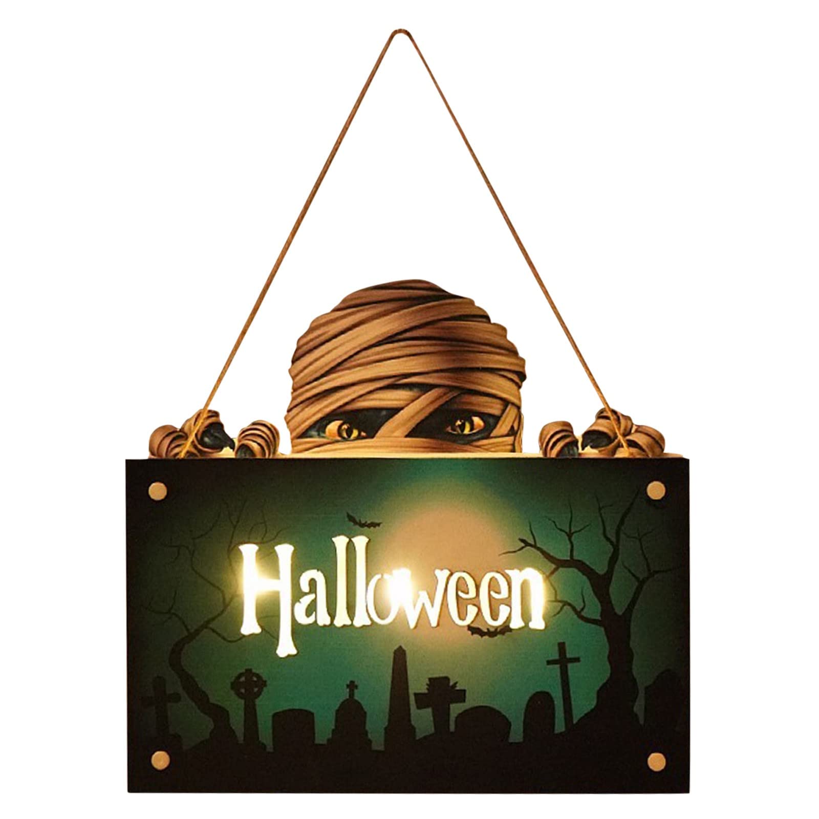 Vintage Metal Halloween Pumpkin Lights - Spooky Glowing House Number Decor for Party & Outdoor Atmosphere (One Size) | Perfect for Halloween Yard, Porch & Indoor Decorations