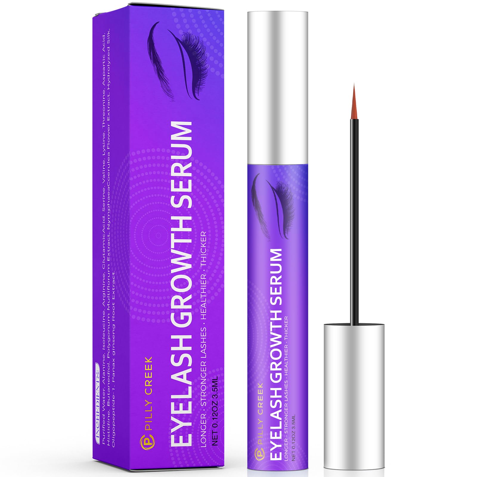 Premium Eyelash Growth Serum & Eyebrow Enhancer - Advanced Formula for Longer, Thicker, Fuller Lashes & Brows | Natural Lash Boost Serum for Daily Use | Perfect for Nighttime Care & Special Occasions