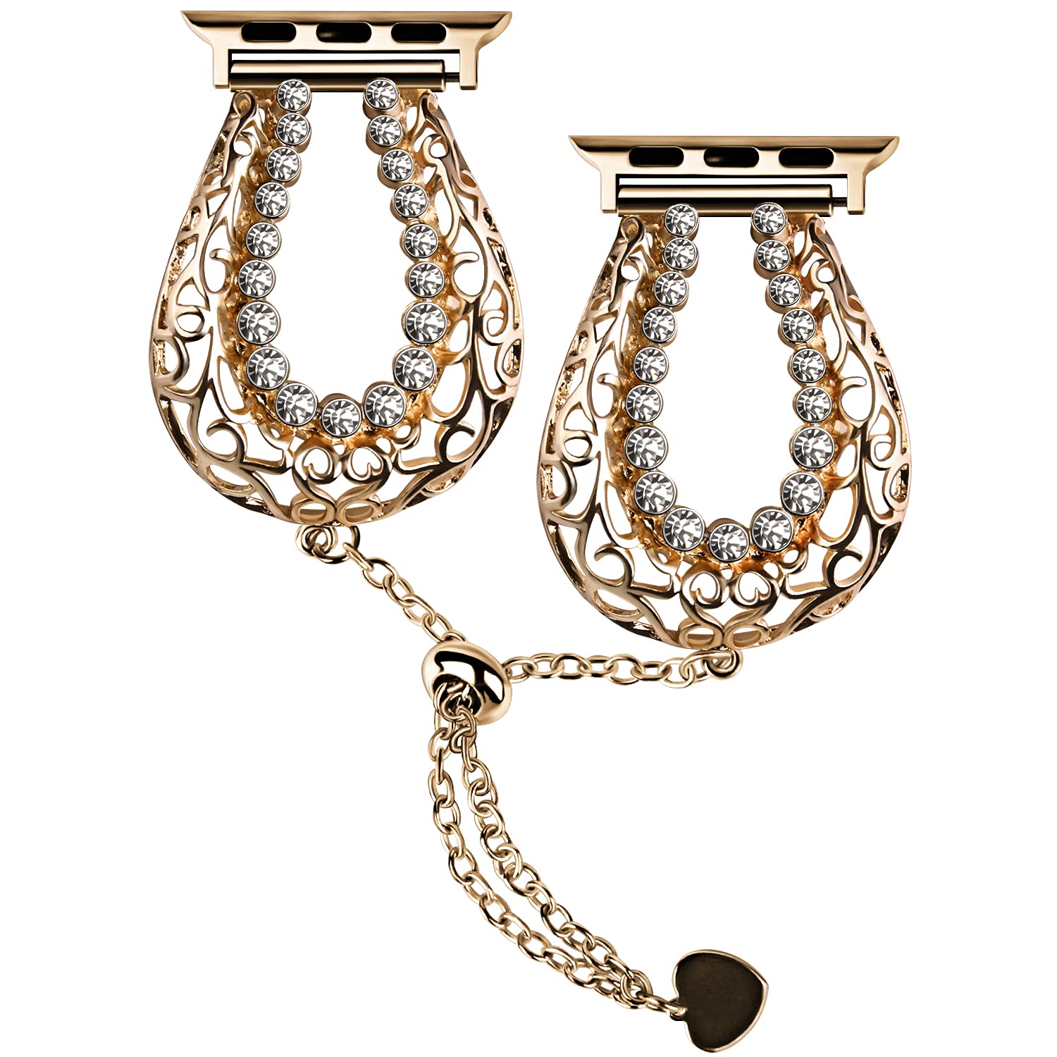 Luxury Rhinestone Stretch Band Compatible with Apple Watch Ultra/Series 8/7/6/5/4/3/2/1/SE (38mm-49mm) - Sparkling Bling Metal Charm Strap for Women - Perfect for Parties, Weddings & Special Occasions