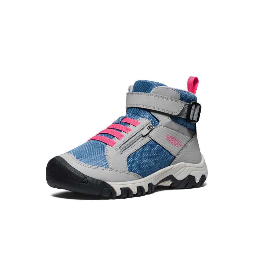 Big Kids' Targhee Boundless Hiking Boots - Alloy/Rouge Red | Waterproof & Durable Outdoor Shoes for Boys & Girls | Perfect for Trail Hiking, Camping & Backpacking Adventures