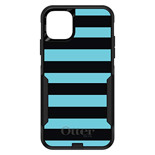 Black & Cyan Bold Horizontal Stripes On Black Case