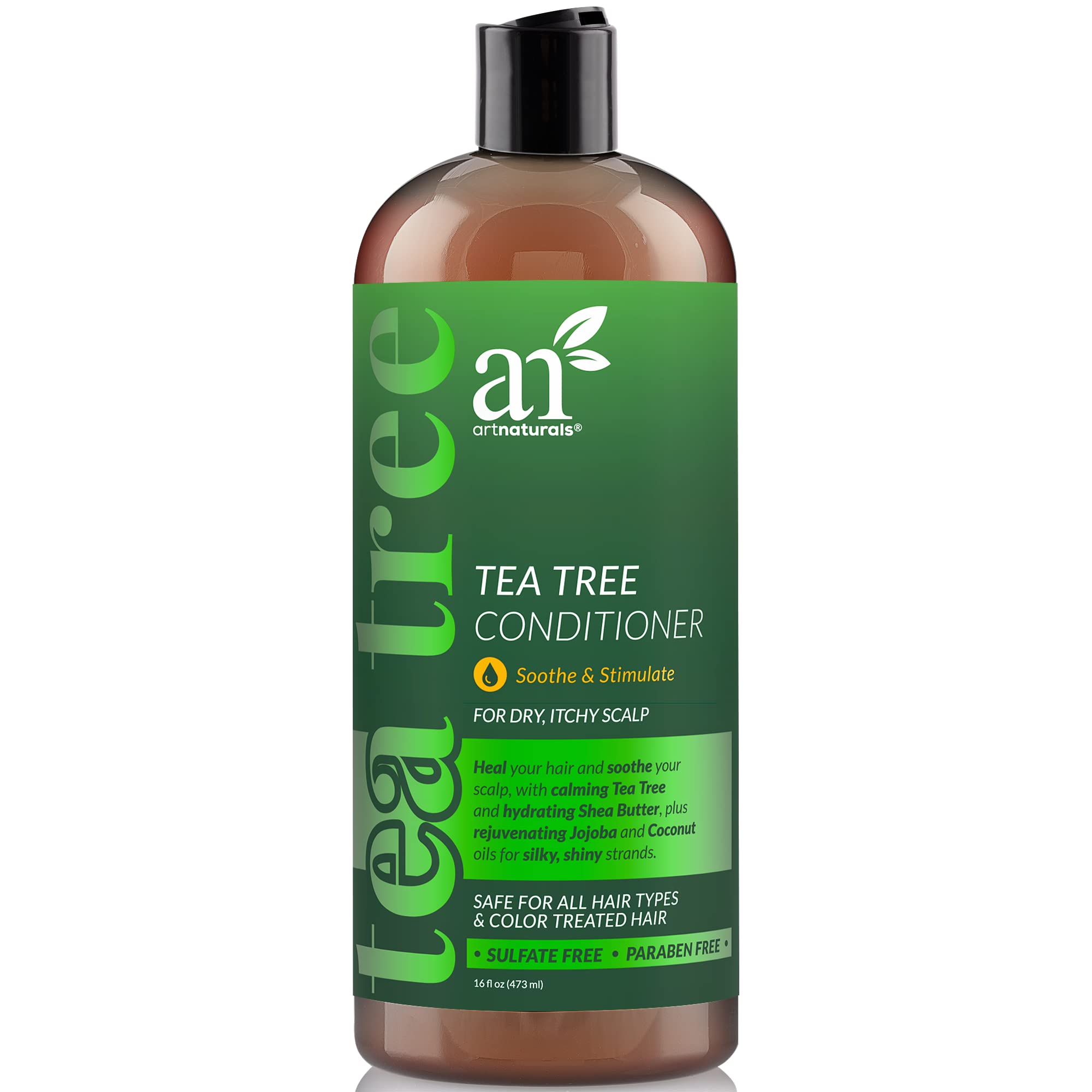 Artnaturals Tea Tree Conditioner 16 Fl Oz - Sulfate Free & Natural Formula with 100% Pure Therapeutic Grade Tea Tree Oil - Relieves Dandruff, Itchy & Dry Scalp - For Men & Women - Perfect for Daily Hair Care & Scalp Treatment