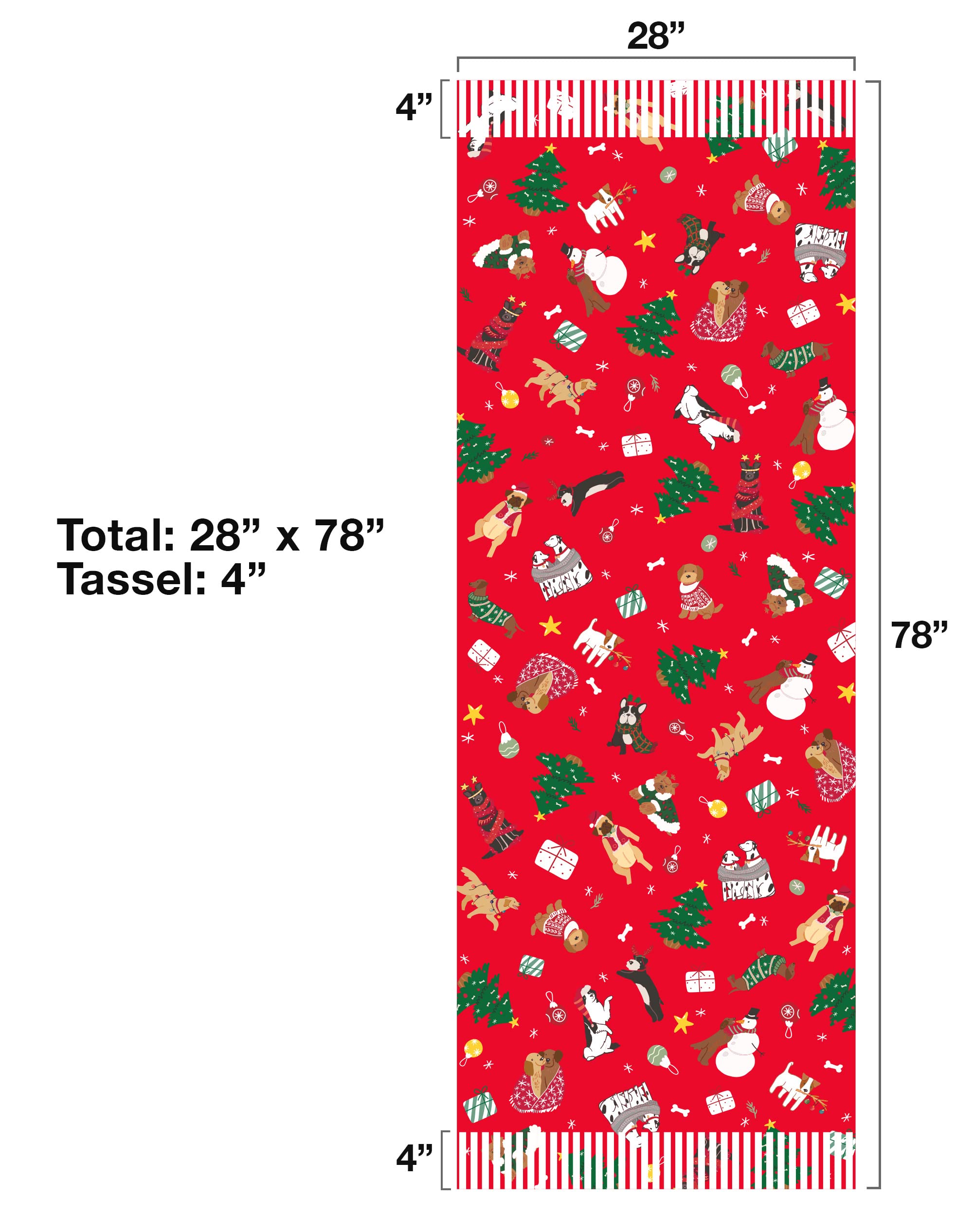 Christmas Dog Cat Lover Scarf - Soft Animal Print Fashion Shawl for Holiday Gifts & Parties