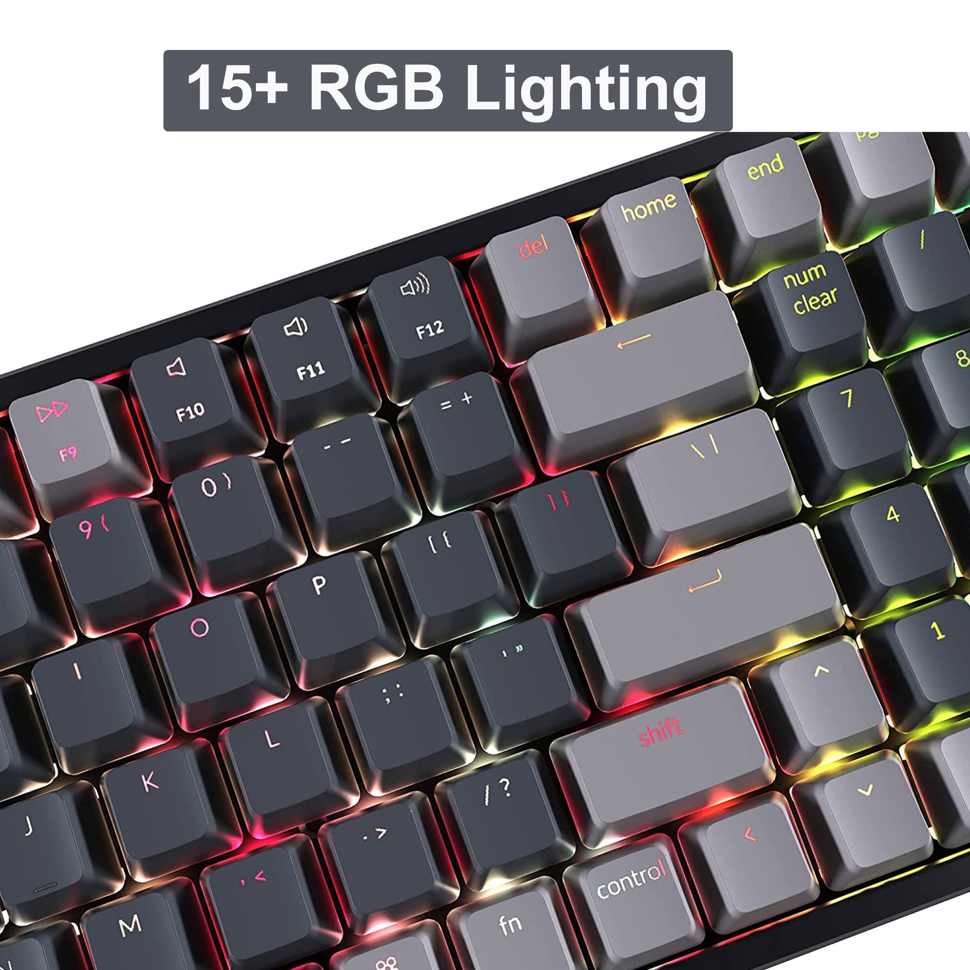 Keychron K4 Bluetooth/Wireless Mechanical Keyboard with RGB Backlit, Hot-Swappable 100-Key Compact Design, USB Wired Gaming Keyboard for Mac & Windows - Aluminum Frame, Gateron Red Switch | Perfect for Office Work, Gaming & Programming