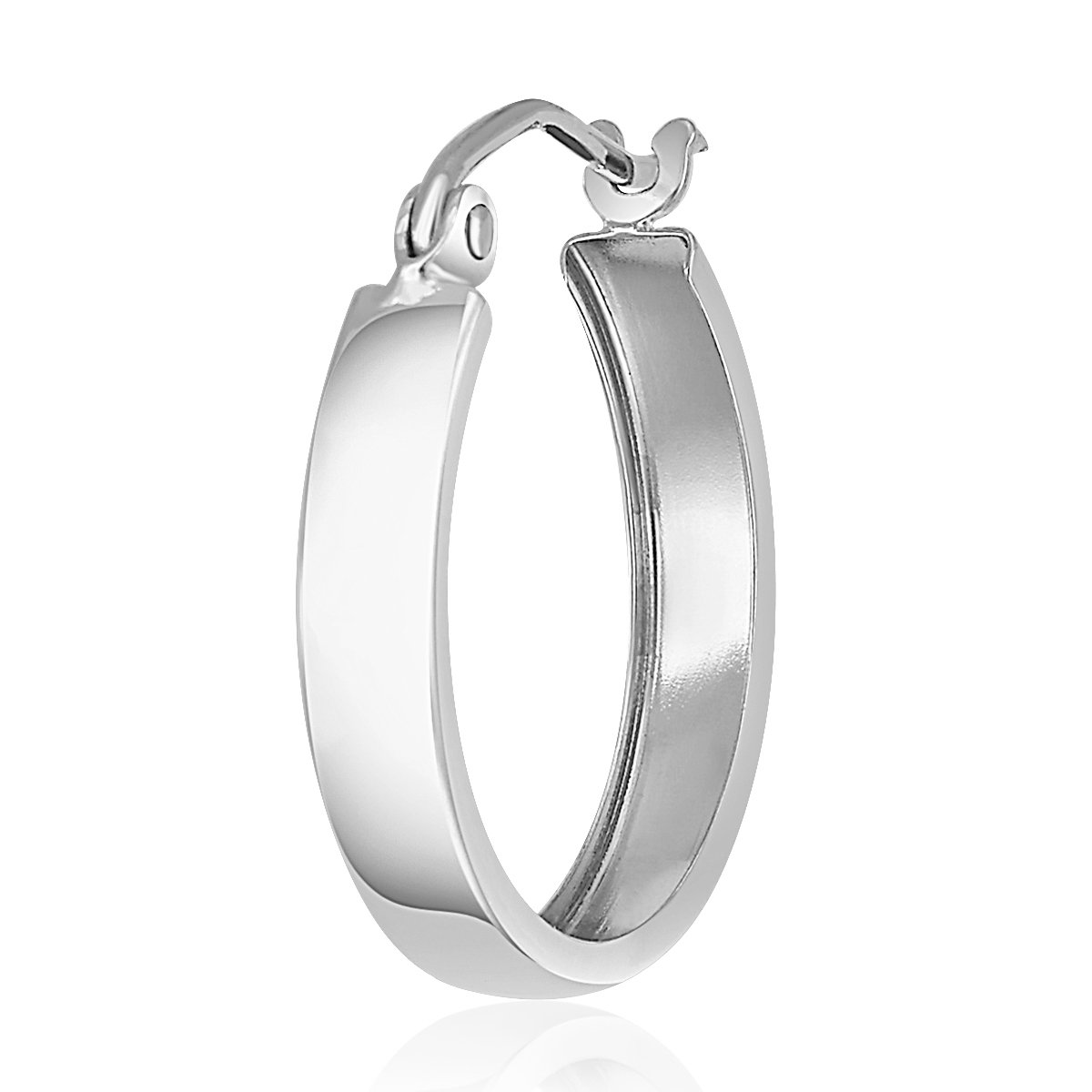 14K Real White Gold 3mm Huggie Hoop Earrings (15x15mm) – Minimalist Everyday Jewelry for Women, Perfect for Work, Date Night & Gifting