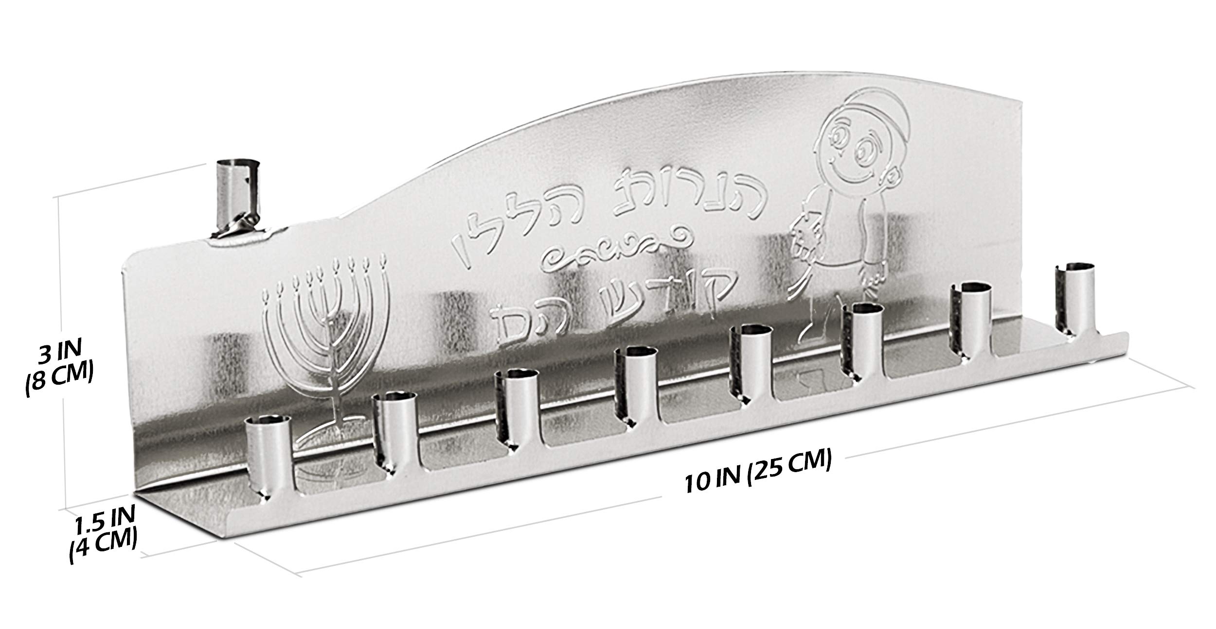 Bulk Silver Tin Candle Menorah - 25 Pack - Fits All Standard Hanukkah Candles - Perfect for Synagogue, Home & Holiday Decorations