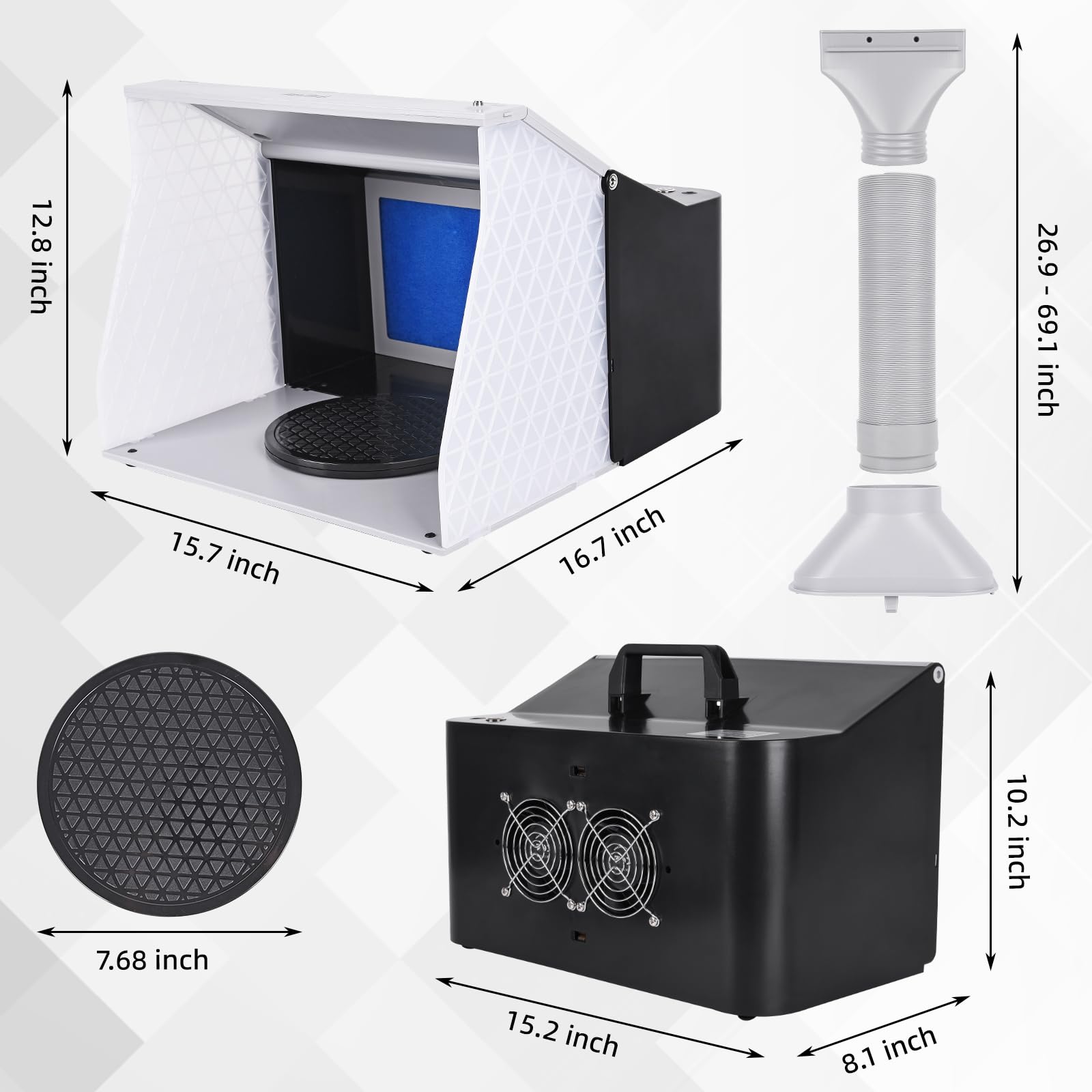 Professional Lya Vinyl Airbrush Spray Booth Kit with 4 LED Lights - Portable Painting Station for Models, Arts & Crafts - Perfect for Hobbyists, DIY Projects & Home Studios
