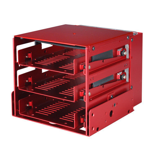 Lian Li EX-332NR Anti Vibration HDD Cage with Cooling Fan - Anodized Red for PC Case - Perfect for Gaming Rigs & Silent Workstations