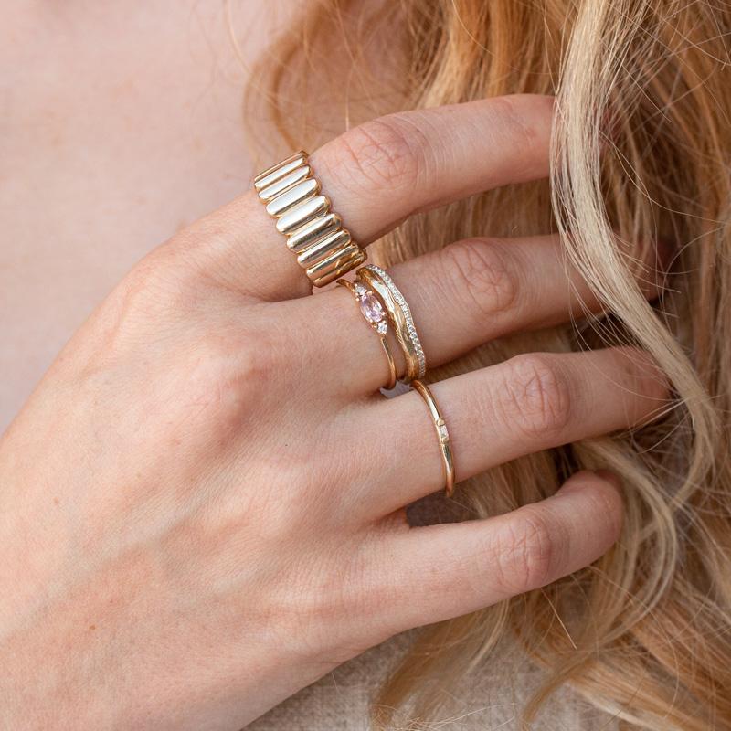 Elegant Pedestal Ring - Sterling Silver or Gold Plated Wedding Band for Women - Perfect for Engagement, Anniversary & Everyday Wear