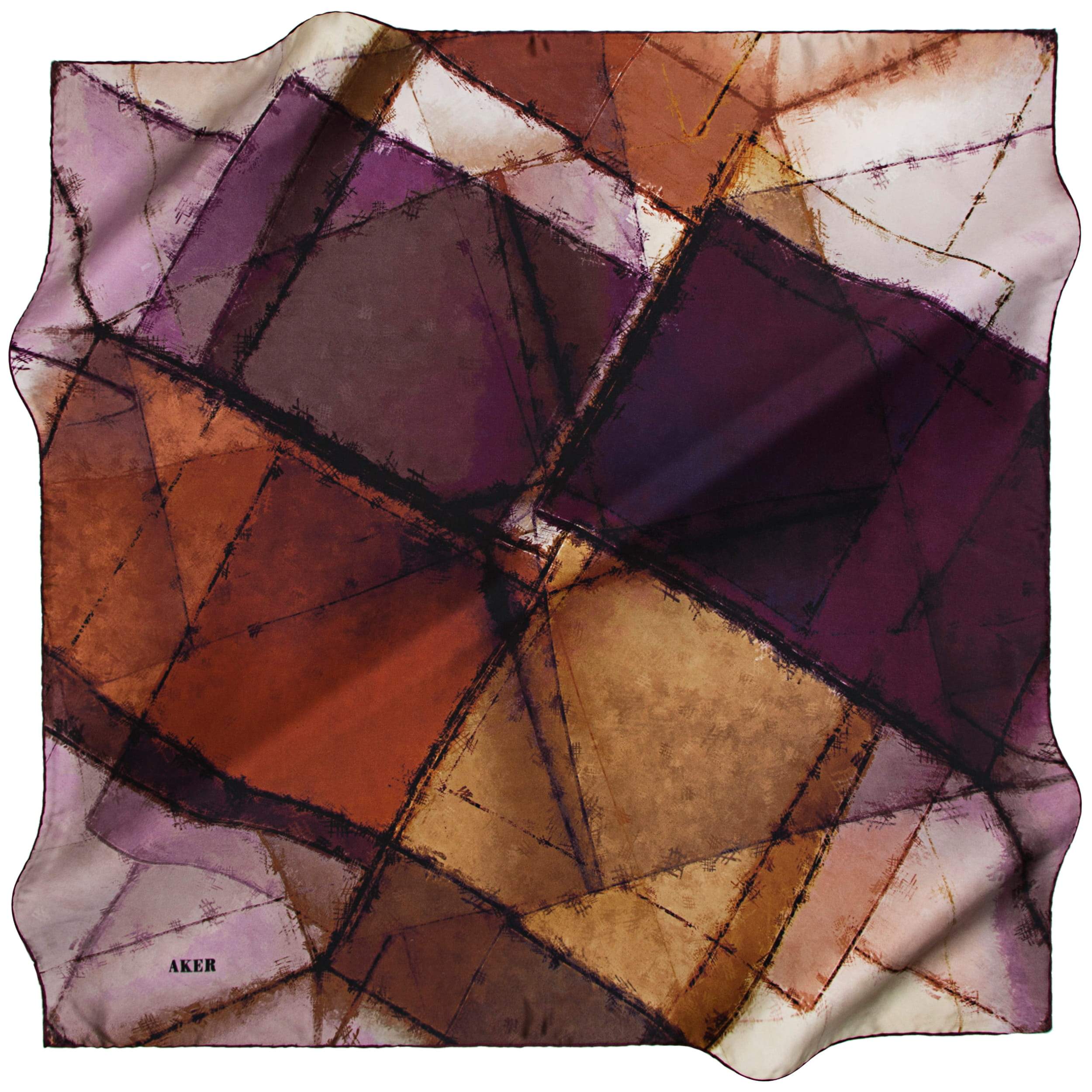 Aker Elva Designer Silk Scarf No. 91 - Luxury Womens Fashion Accessory for Office, Party & Travel - Elegant Gift for Her