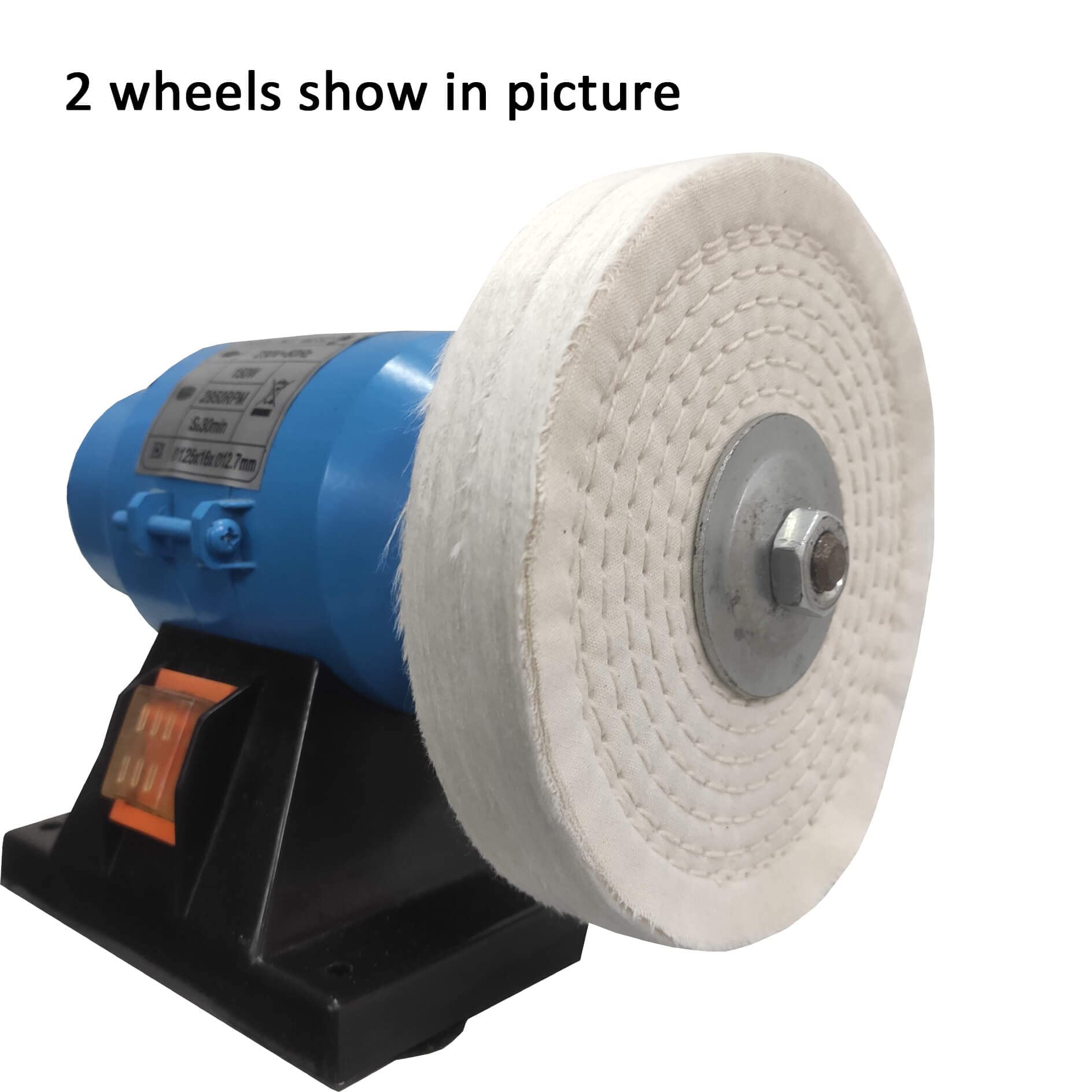 6 Inch White Cotton Polishing Buffing Wheels (2-Pack) for Bench Grinder - 1/2