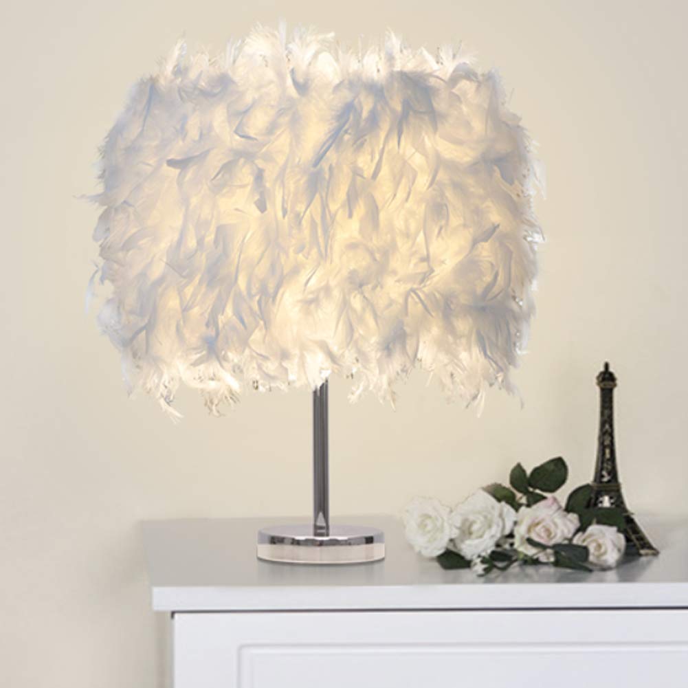 Modern Elegant Table Lamp - Bedside Night Light with Lampshade for Bedroom, Living Room, Desk, Wedding & Reading Decor - Warm Ambient Lighting for Relaxation & Cozy Home Atmosphere