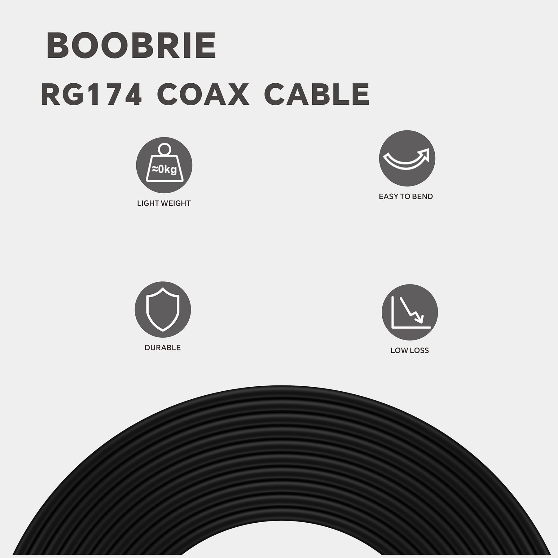 BNC Male to Female Cable 3M - 50 Ohm Coaxial Cable RG174, HD Video Extension for CCTV, Broadcast, SDI - Perfect for Security Cameras & Professional Video Setups