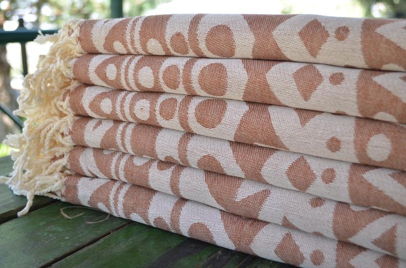 Brown Mandala 100% Cotton Bath Towel - Soft & Absorbent Yoga Beach Towel for Spa, Gym, Travel & Home Use