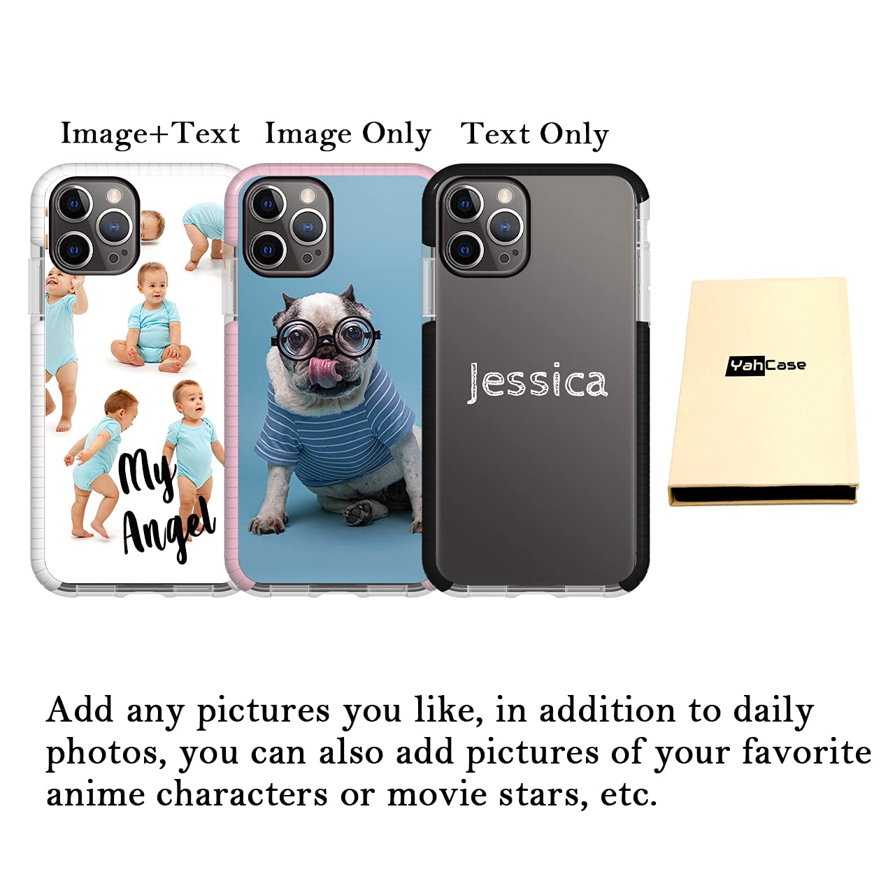 Custom Personalized iPhone 12 Pro Max Phone Case with Photo/Text/Name - Anti-Scratch, Shock-Resistant Soft TPU Protective Cover (Pink) - Perfect for Everyday Use, Travel & Gift Giving
