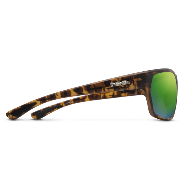 Boone Matte Tortoise Sunglasses with Polarized Green Mirror Lenses - UV Protection for Outdoor Sports & Driving