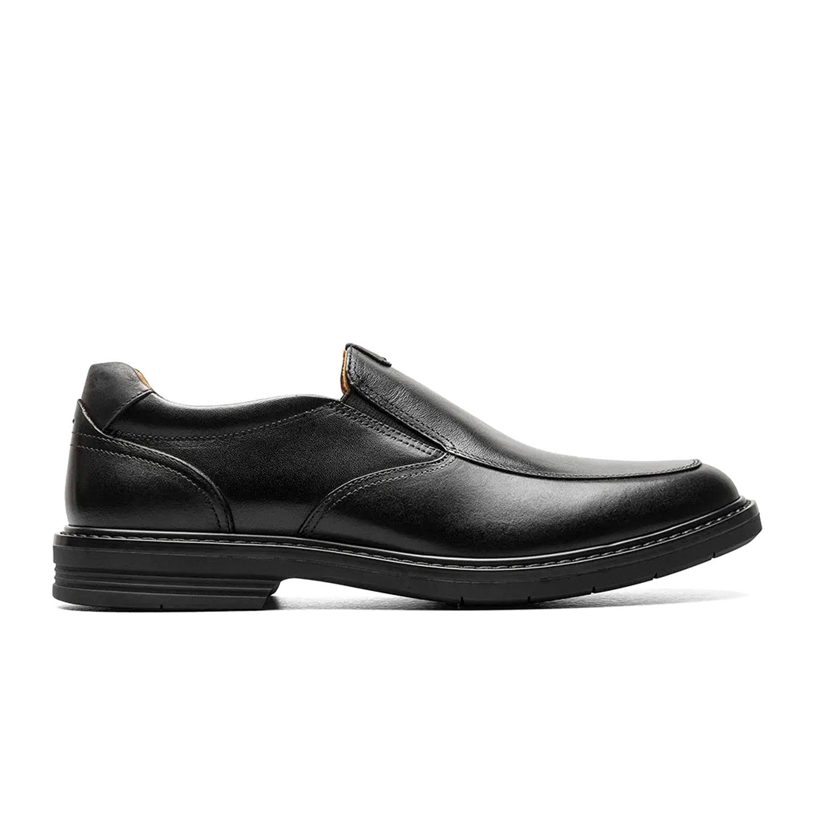 Florsheim Norwalk Men's Moc Toe Slip-On Loafers - Comfortable Casual Shoes for Work & Office Wear - Black Leather Slip-On Loafers for Business & Everyday Use