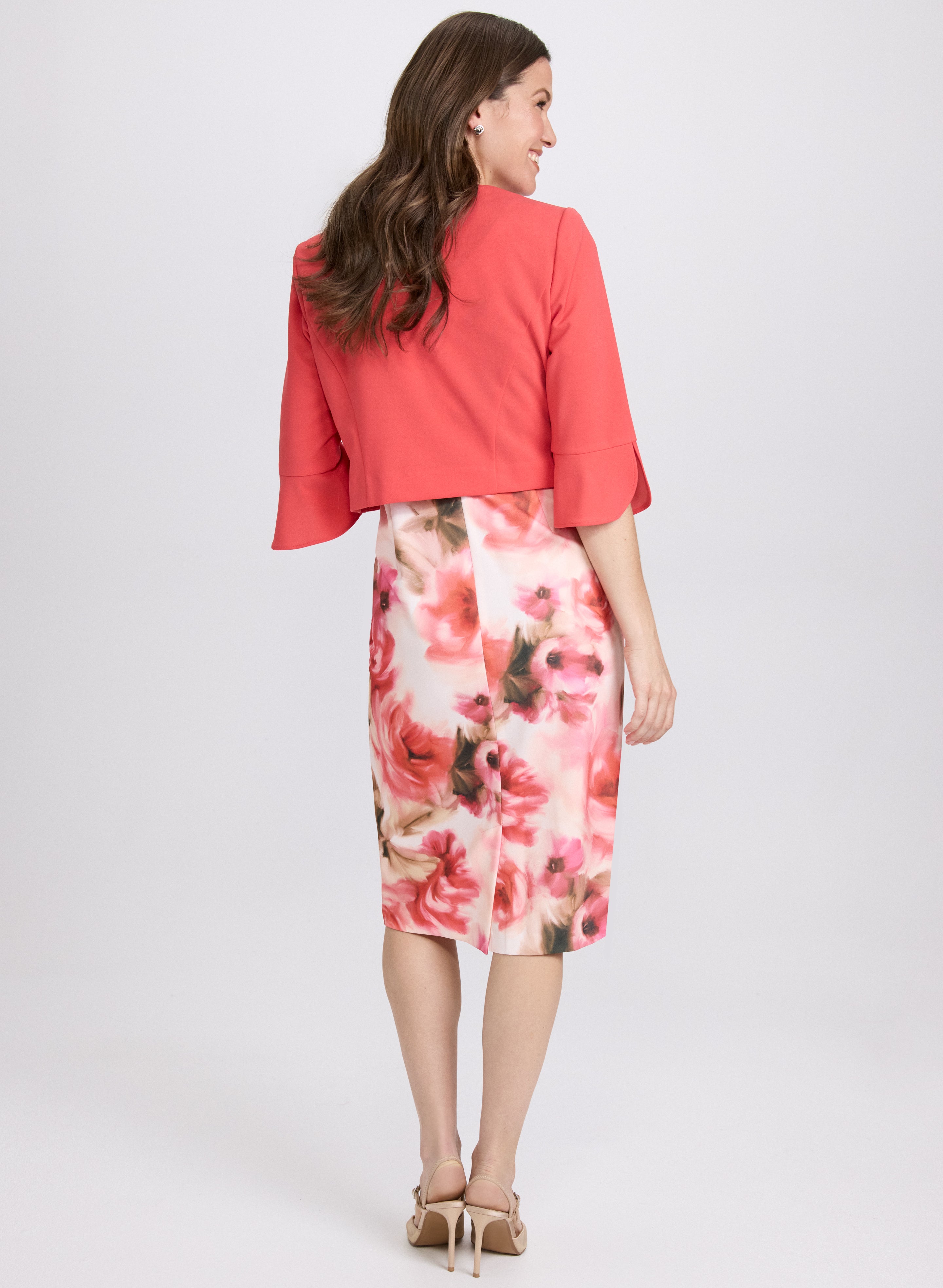 Floral Print Dress and Jacket Set for Women - Elegant Spring Summer Outfits - Perfect for Weddings, Parties & Date Nights
