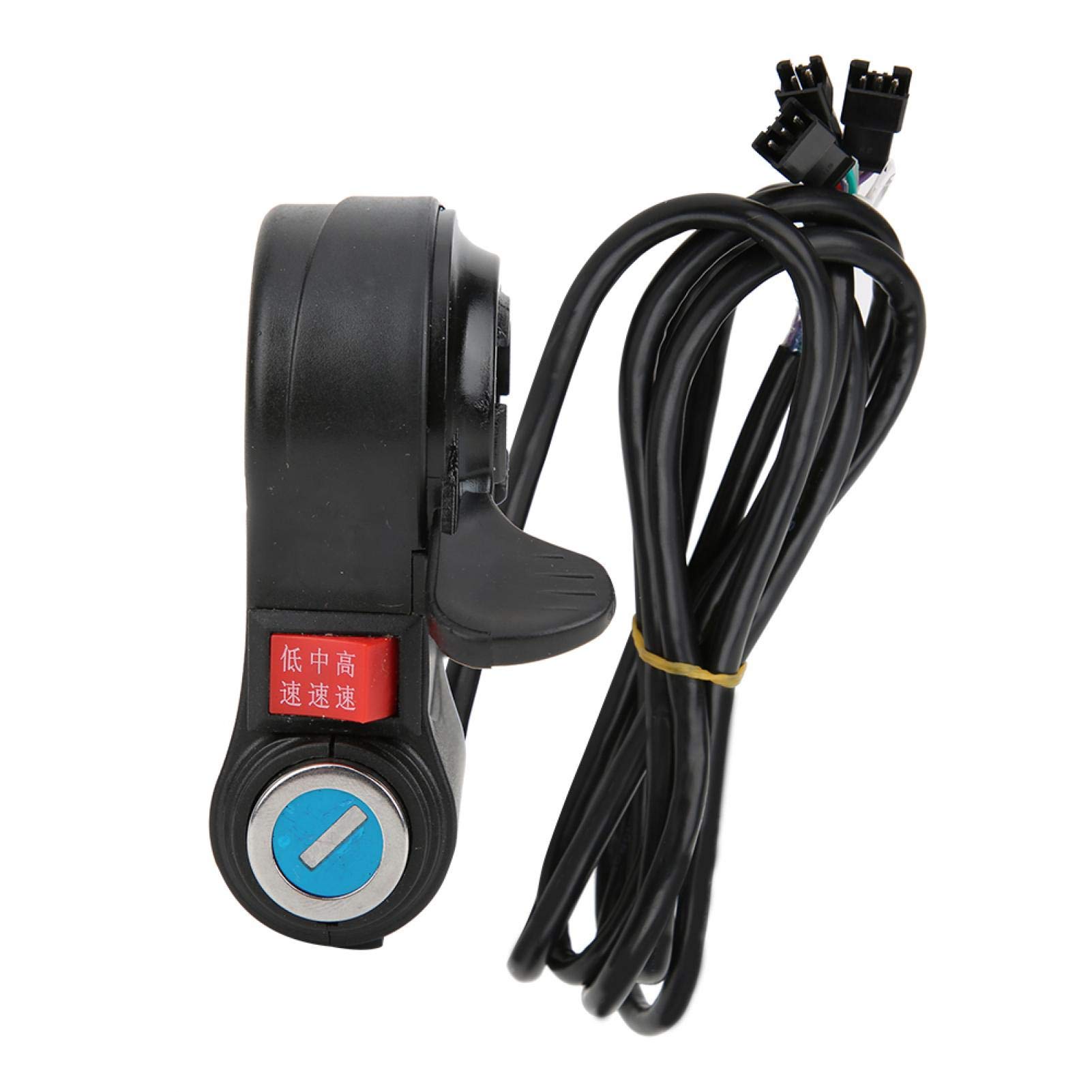 Electric Bike Handlebar Switch with Key - Automatic Thumb Lock, Voltage Display for E-Bike Control - Perfect for Commuting, Off-Road & Urban Riding
