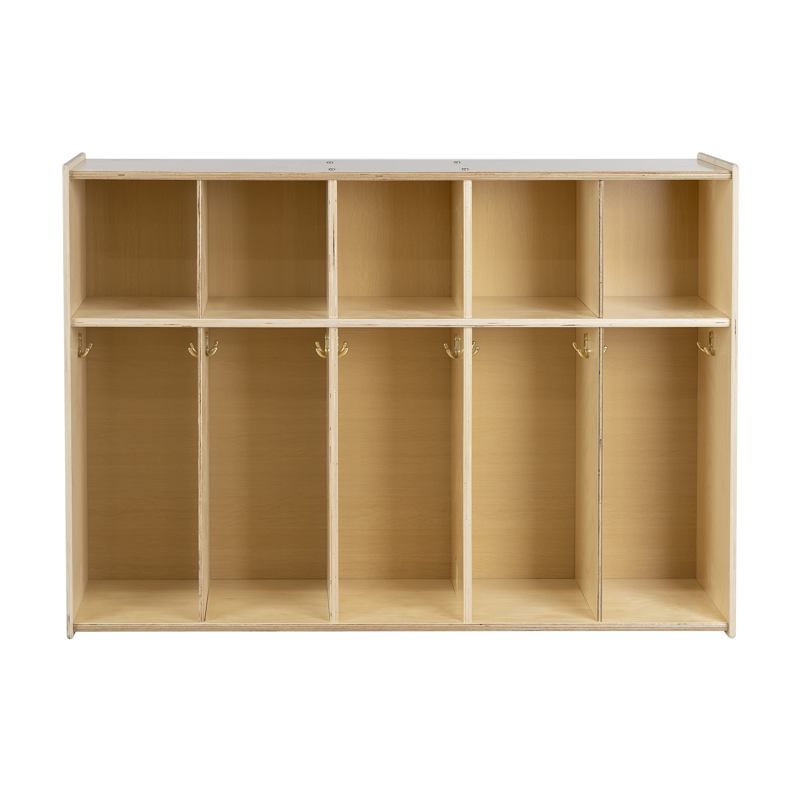 5-Section Wooden Coat Locker with Cubbies & Hooks - Backpack Storage Organizer for Kids, Daycare & Classroom - Perfect for School Entryways, Mudrooms & Home Organization