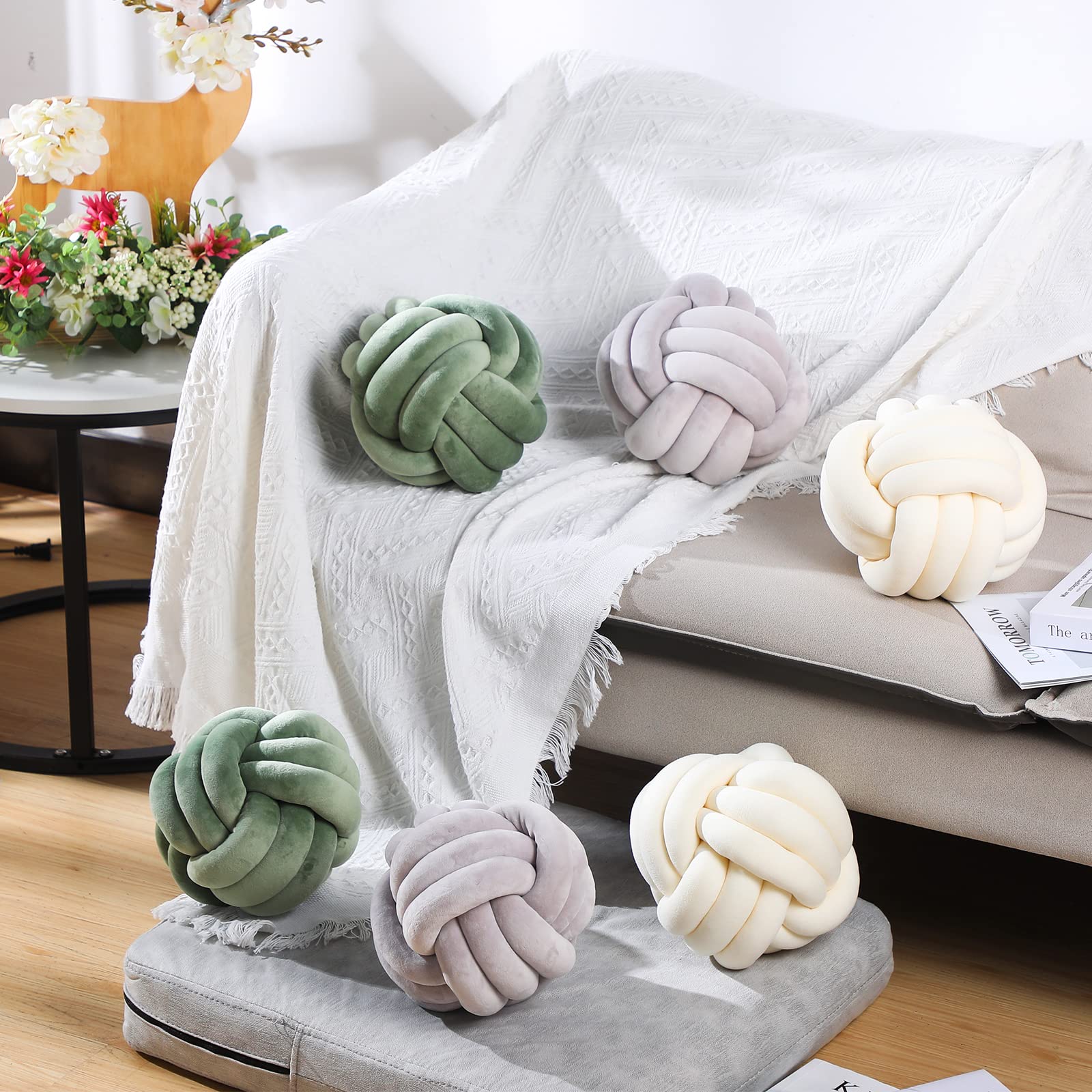 Namalu Plush Knot Pillows - Stress Relief for Bed & Sofa (10.6