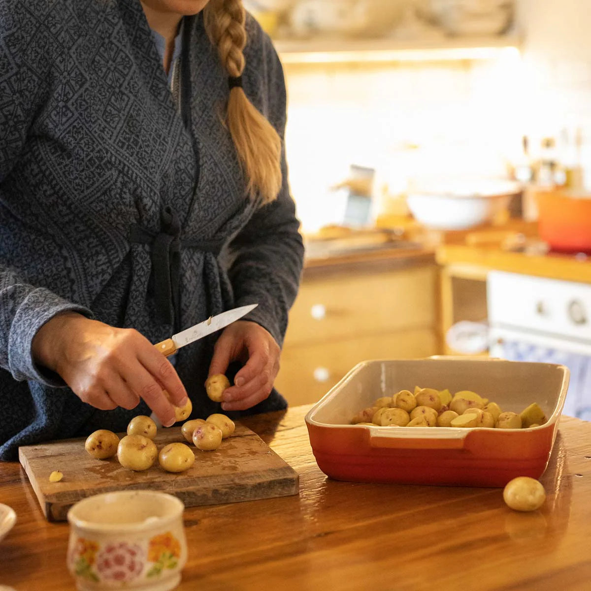 Opinel Parallele 3 Paring Knife - High Carbon Stainless Steel Blade, Ergonomic Wooden Handle - Perfect for Fruit Peeling, Vegetable Slicing & Kitchen Prep
