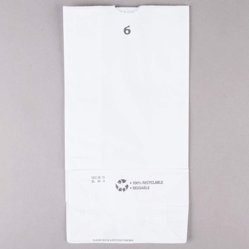 Perfect Stix - 100ct Kraft White Paper Bags (6lb Capacity) | Eco-Friendly Shopping Bags for Retail, Grocery & Takeout | Bulk Pack of 100 White Paper Bags for Small Businesses & Restaurants