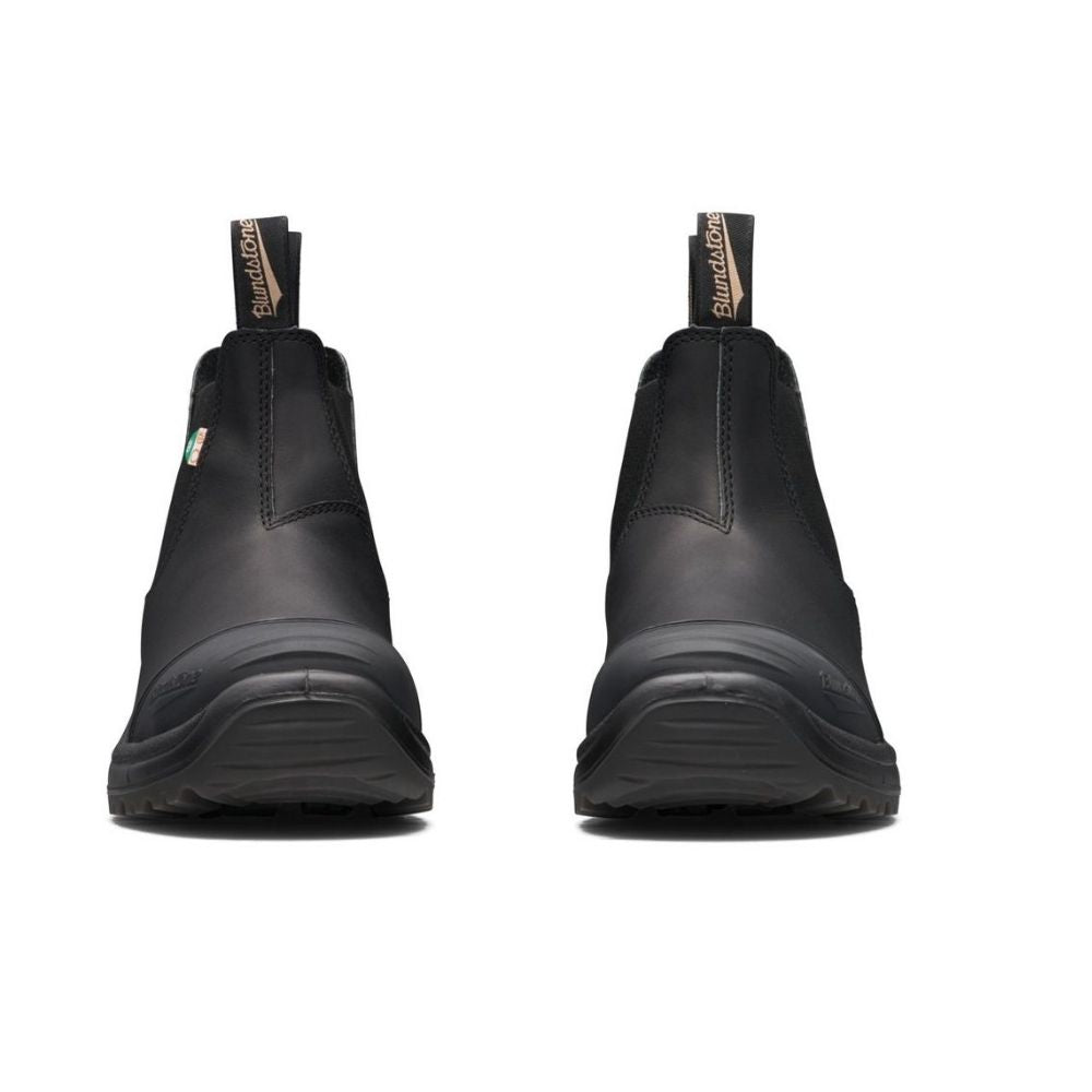 Blundstone 168 Unisex Steel Toe Slip-On Work Boots - Black Safety Shoes with Rubber Toe Cap for Construction, Warehouse & Outdoor Work