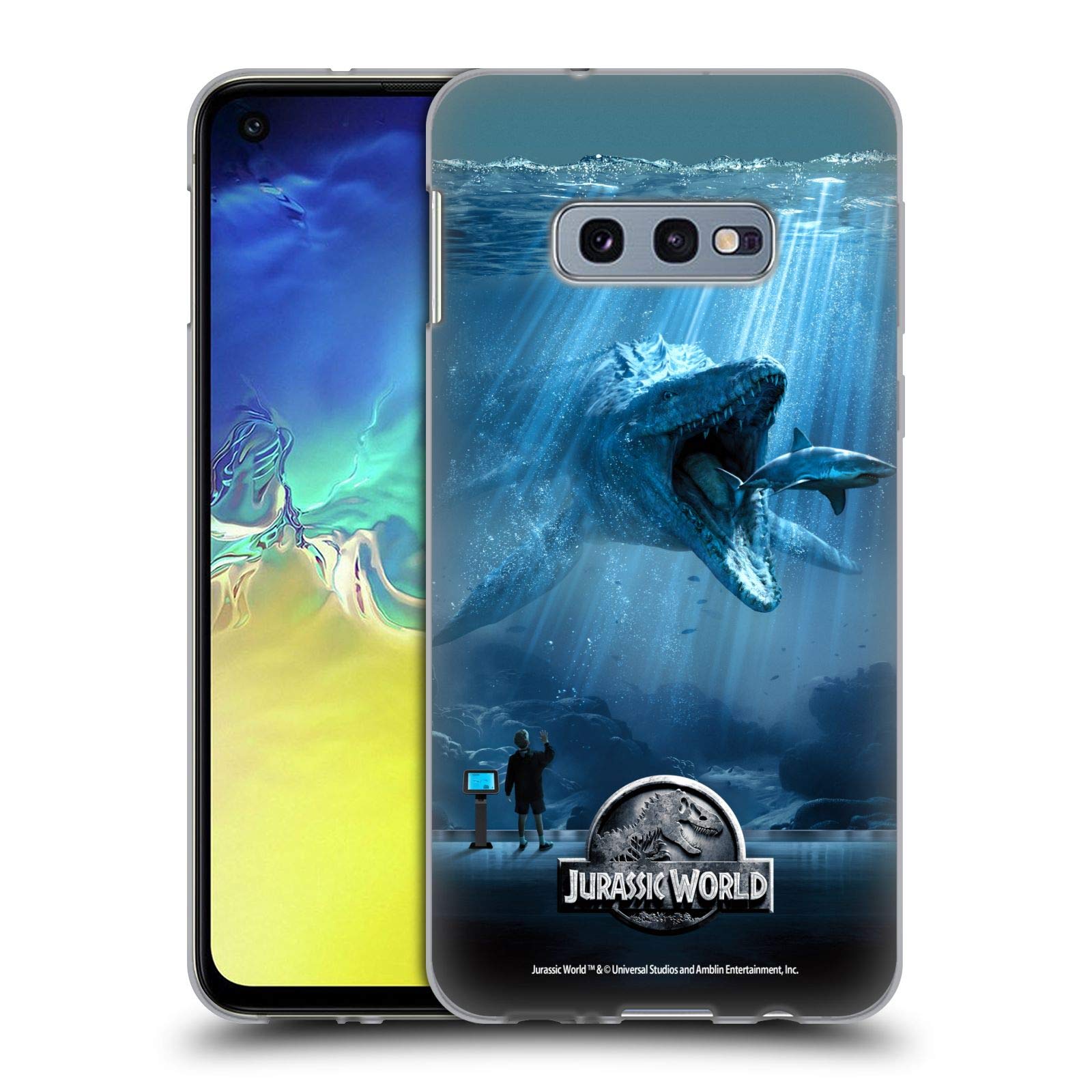 Jurassic World Mosasaurus Soft Gel Case for Samsung Galaxy S10e - Officially Licensed by Head Case Designs - Perfect for Everyday Protection and Dinosaur Enthusiasts