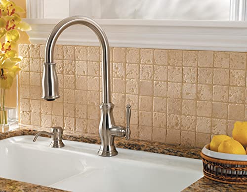 Pfister GT529-TMC Hanover 1-Handle Pull-Down Kitchen Faucet with Soap Dispenser in Chrome Finish - Perfect for Modern Kitchens and Easy Dishwashing