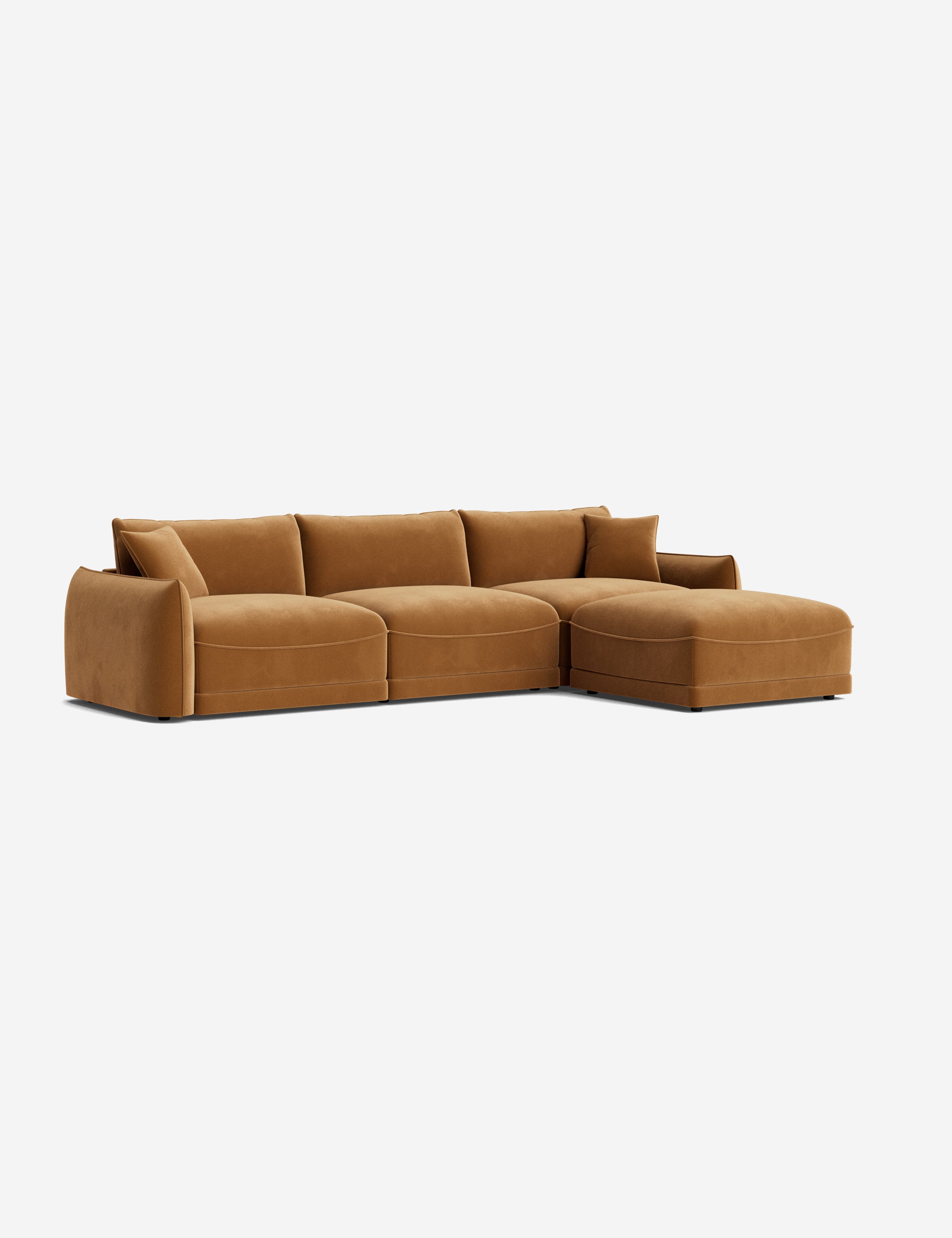 Balmer Sectional Sofa with Ottoman - Modern L-Shaped Couch Set for Living Room, Lounge & Home Theater - Comfortable Fabric Sofa with Chaise & Storage Ottoman