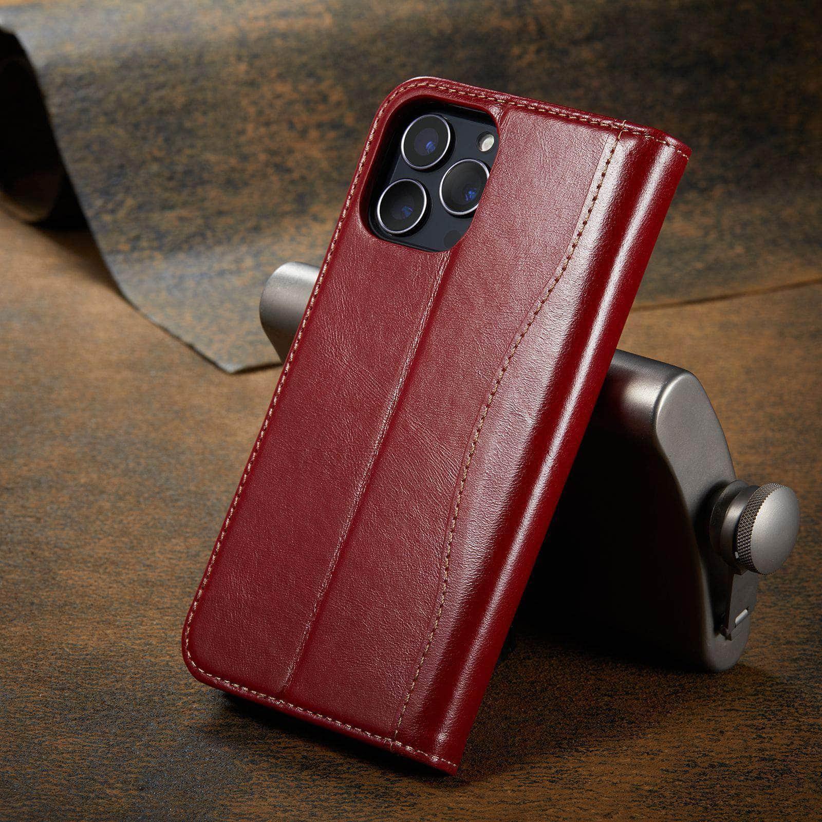 Genuine Leather iPhone 13 Pro Max Wallet Case with Card Slot - Slim Protective Cover for Credit Cards & ID - Perfect for Business, Travel & Everyday Use