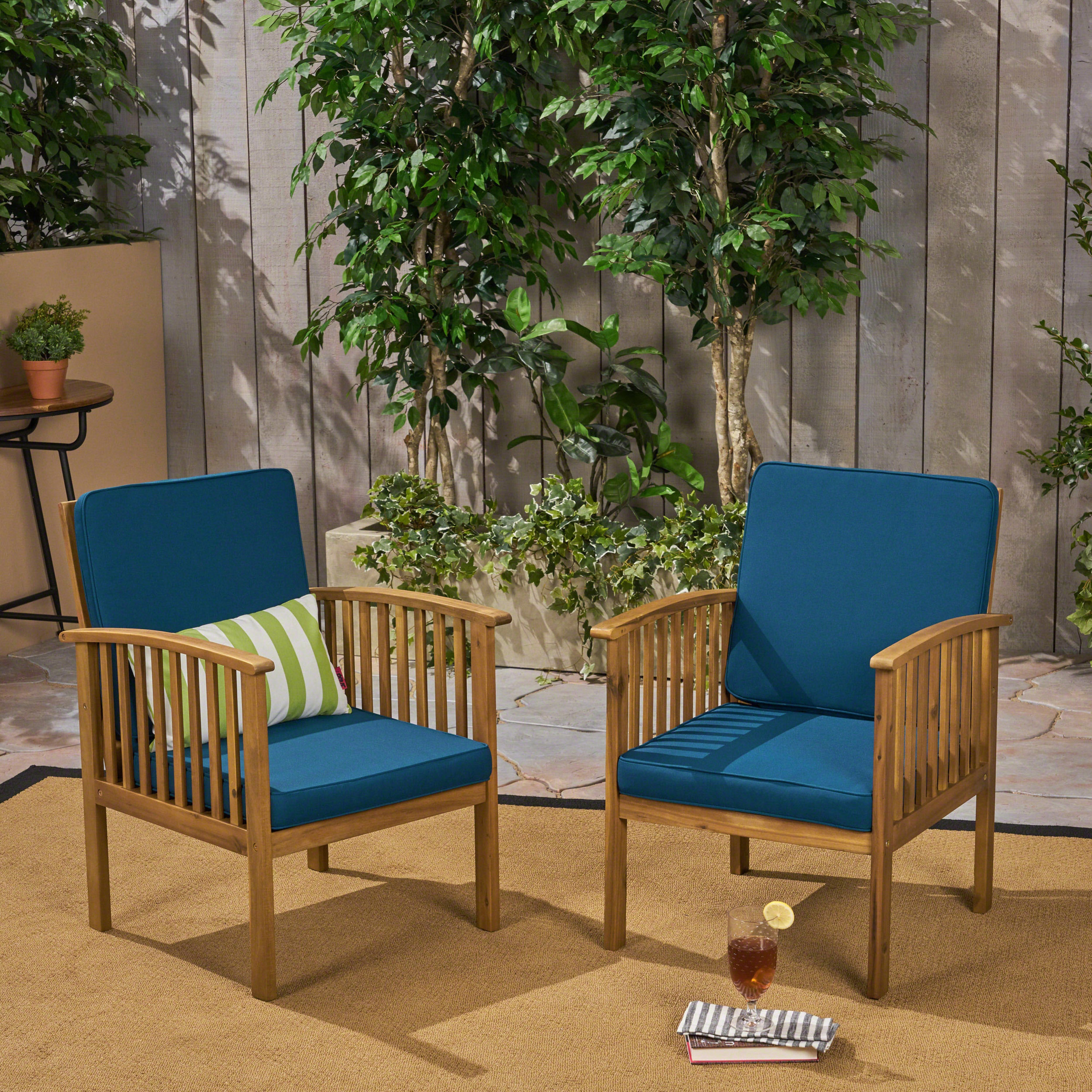 CASA ACACIA Modern Club Chair Set of 2 - Mid-Century Style Accent Chairs for Living Room, Lounge, or Office - Comfortable Upholstered Armchairs with Wooden Legs