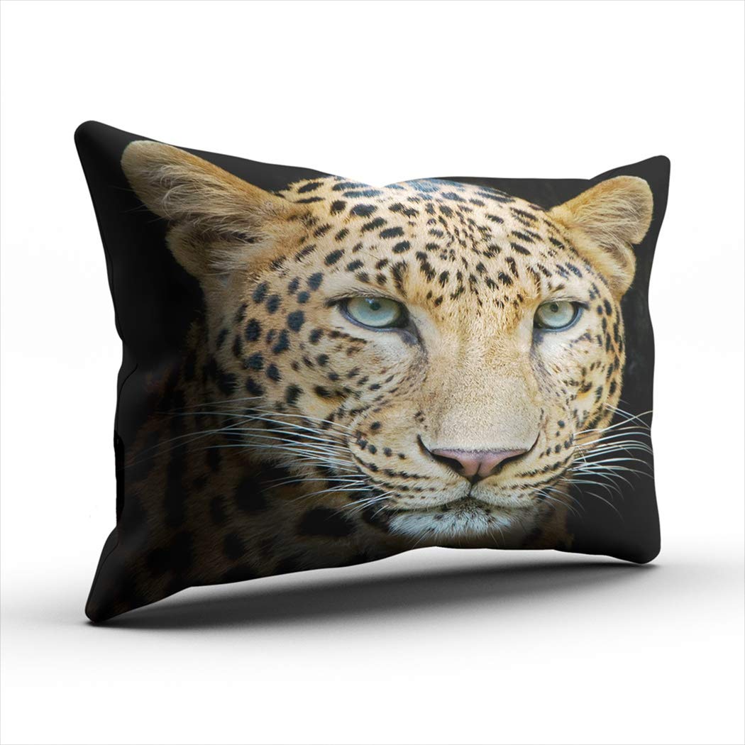 Premium Leopard Print King Size Pillowcase 20x36 Inch - Wildlife Nature Inspired Decorative Throw Pillow Cover for Sofa, Bedroom & Home Decor
