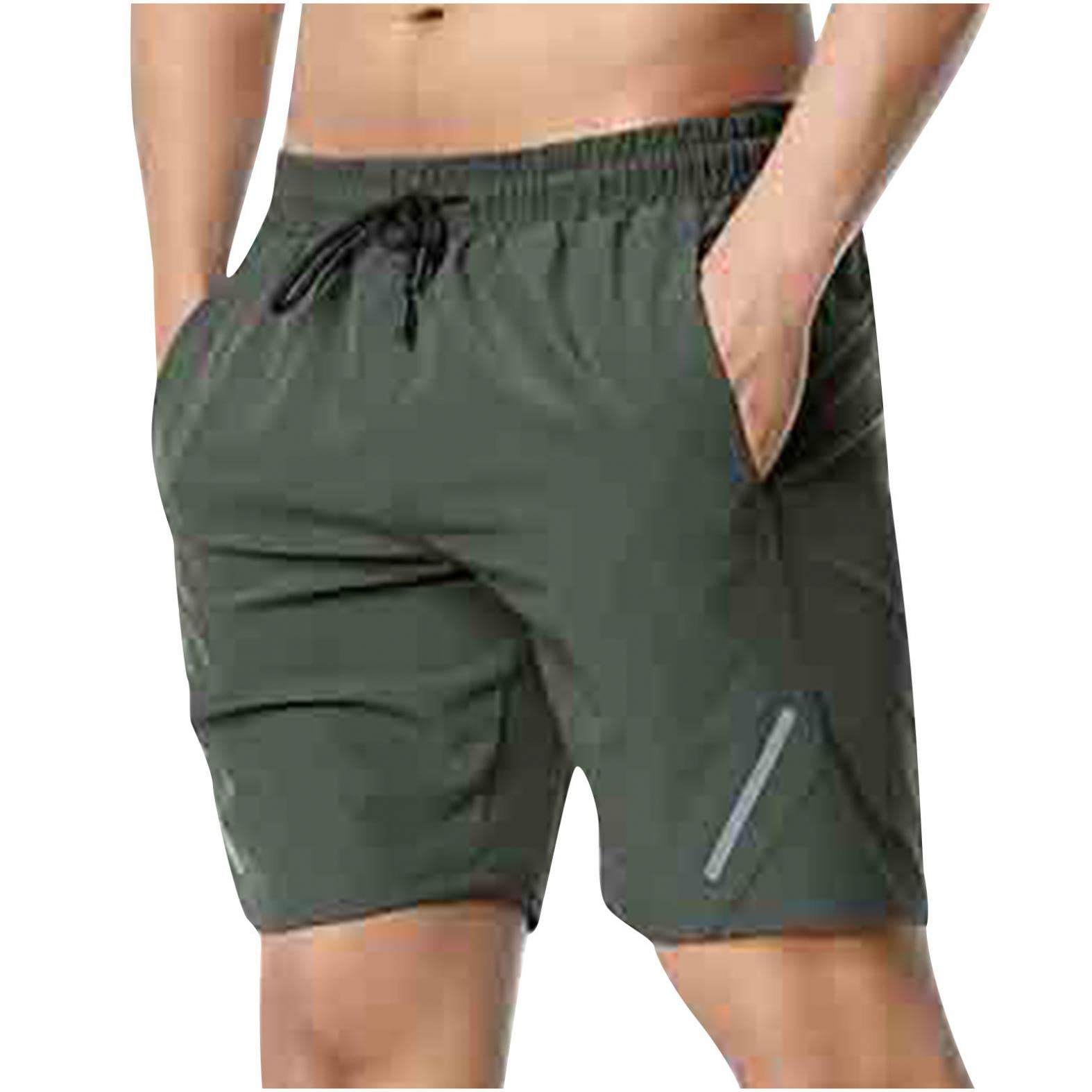QPEKGJ Men's Quick Dry Swim Trunks - Solid Color Casual Sports Shorts for Swimming, Gym Workout & Running | Perfect for Beach, Poolside & Outdoor Activities