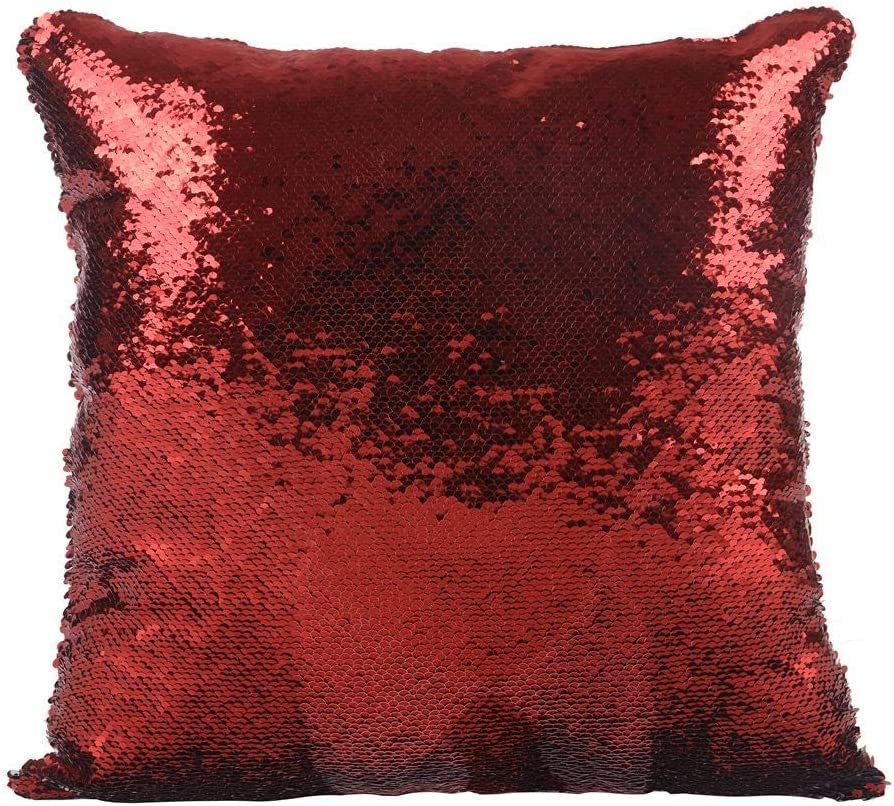 Reversible Sequin Pillow Cover 16x16 Inches - Nicolas Cage Funny Gag Gift, White Elephant Gift, Decorative Throw Cushion Case for Home Decor, Party Favors & Unique Gifts