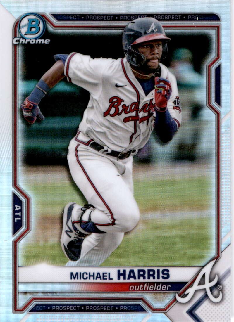 2021 Bowman Chrome Draft Refractor #BDC-86 Michael Harris RC Rookie Card - Atlanta Braves MLB Baseball Trading Card - Perfect for Collectors, Investors & Sports Memorabilia Enthusiasts
