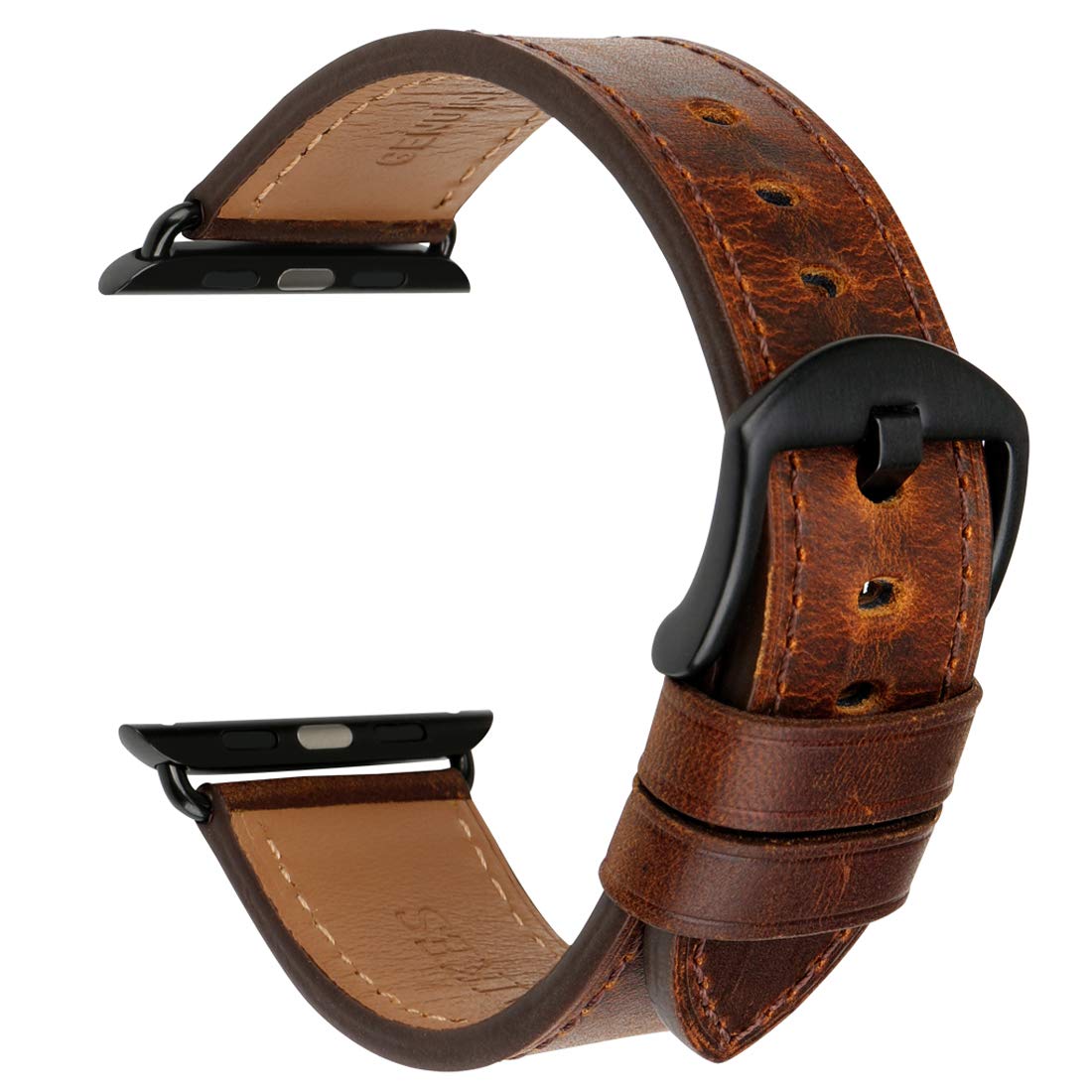 Premium Genuine Leather Apple Watch Band - Compatible with Series 8/7/6/5/4/3/2/1 & SE (38mm-49mm) - Replacement Strap for Men & Women - Perfect for Office, Gym & Everyday Wear